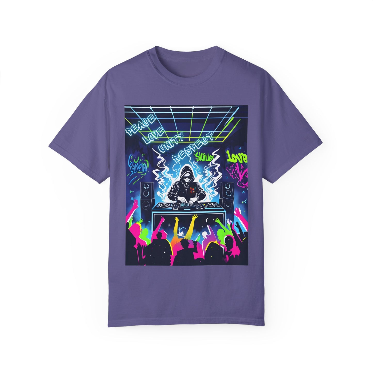 PLUR DJ Vibes Tee - Peace Love Unity Respect Rave Graphic T-Shirt