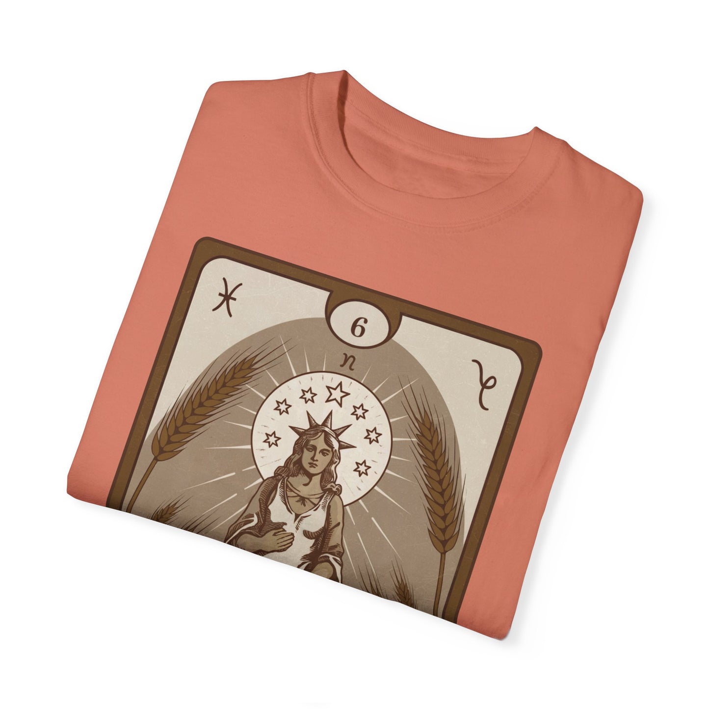 Virgo Grace Tarot Tee - Earthy Maiden Zodiac Graphic T-Shirt