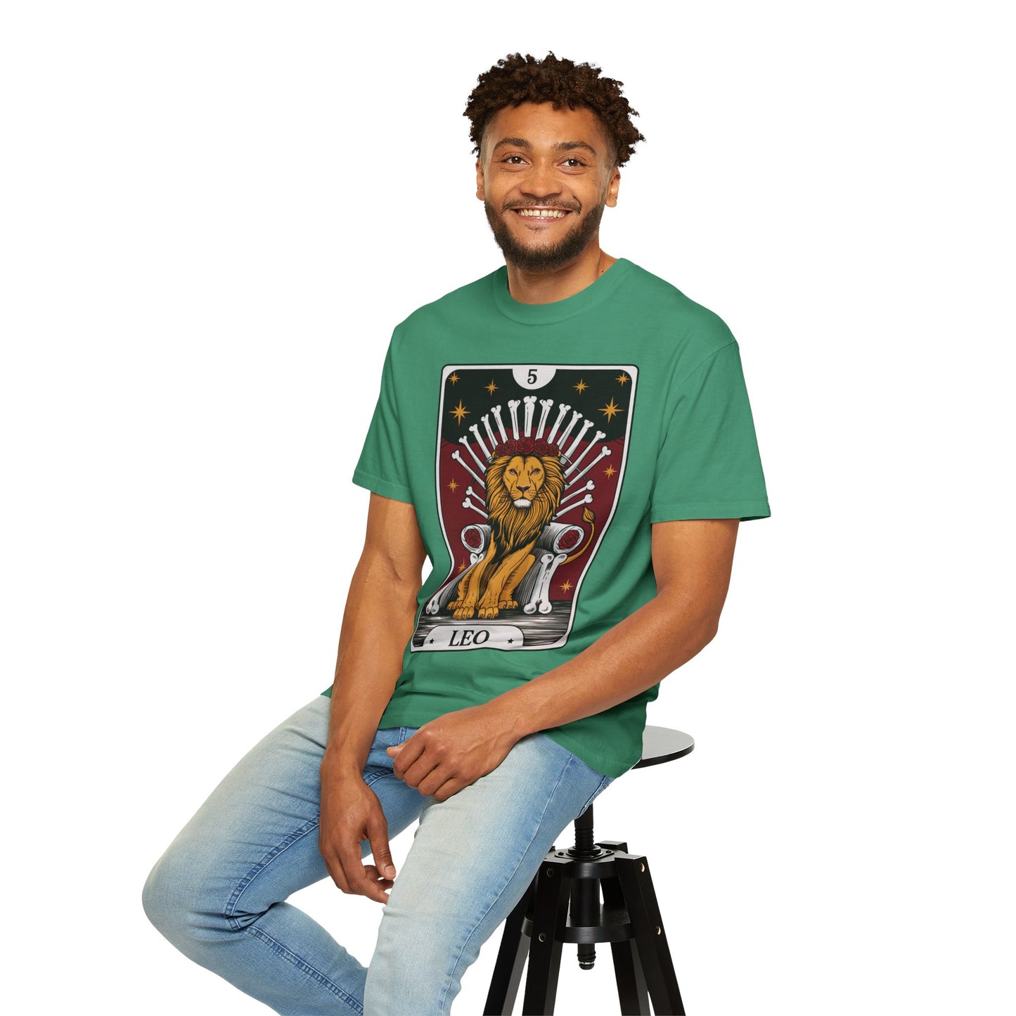 Leo Royalty Tarot Tee - Fierce Lion Zodiac Graphic T-Shirt