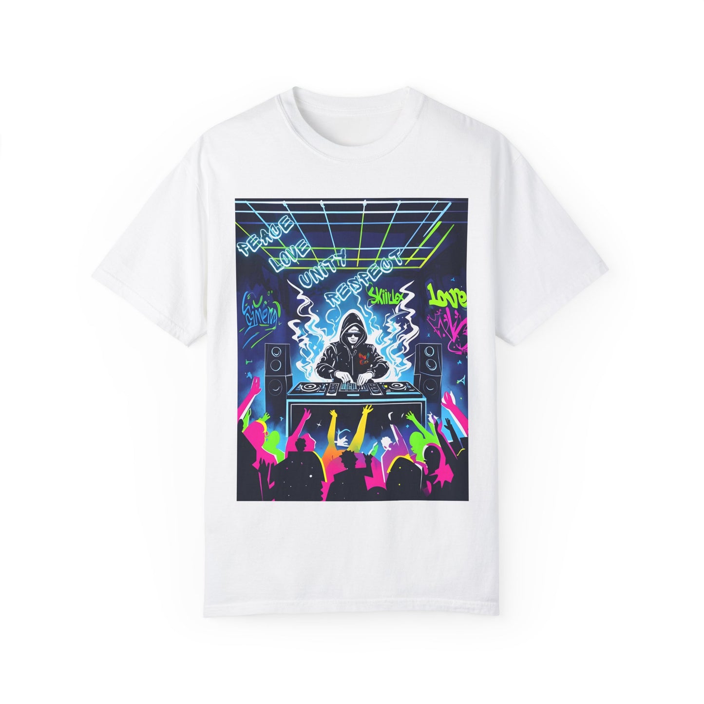 PLUR DJ Vibes Tee - Peace Love Unity Respect Rave Graphic T-Shirt