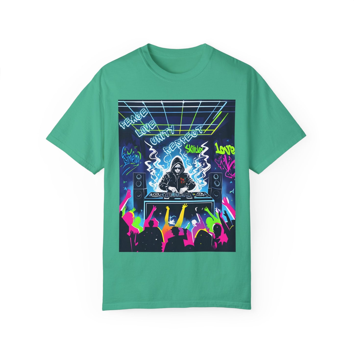 PLUR DJ Vibes Tee - Peace Love Unity Respect Rave Graphic T-Shirt