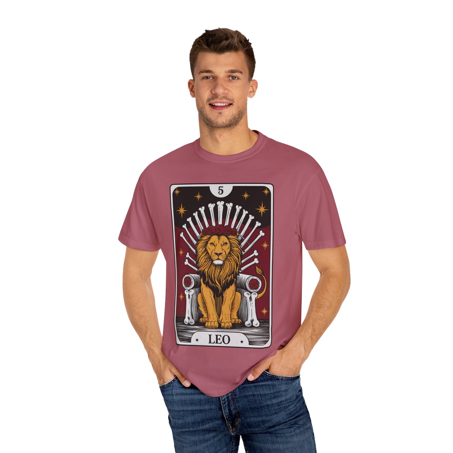 Leo Royalty Tarot Tee - Fierce Lion Zodiac Graphic T-Shirt