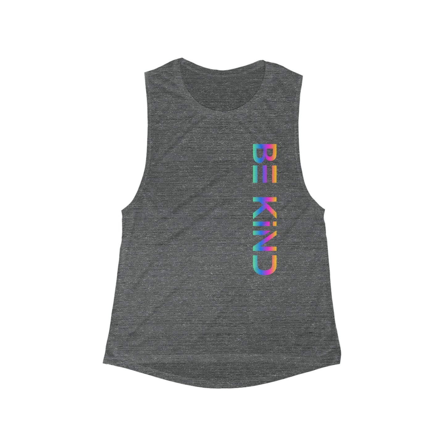 Be Kind Flowy Muscle Tank - Empowerment Graphic Workout Top