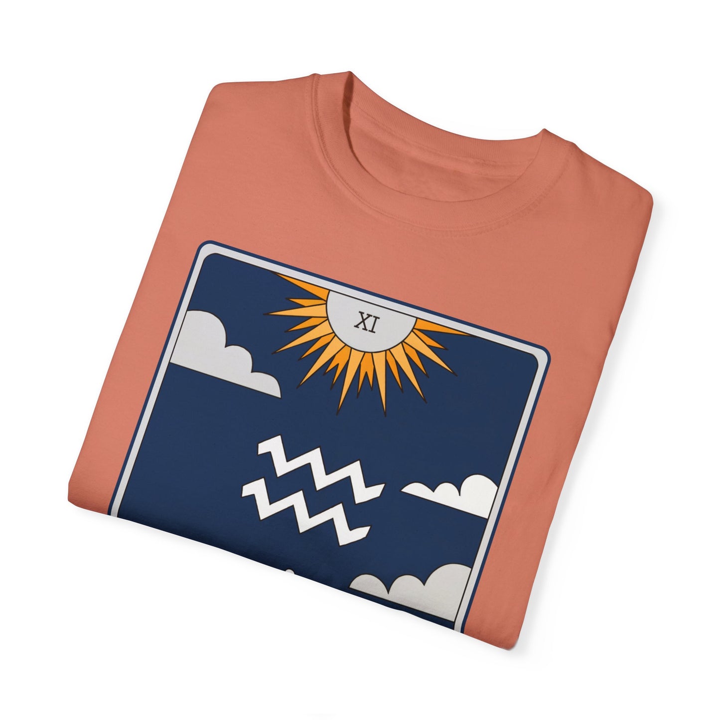 Aquarius Waves Tarot Tee - Innovative Water Bearer Zodiac Graphic T-Shirt