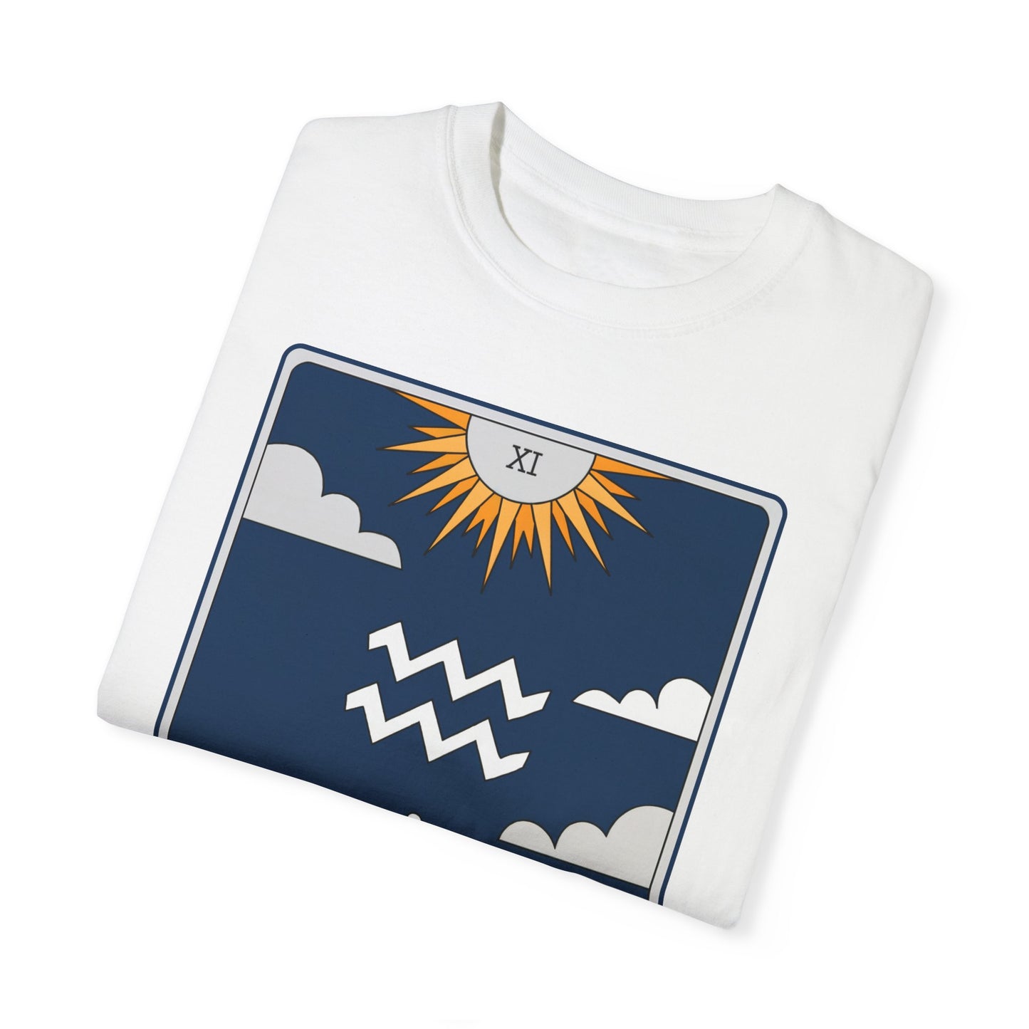 Aquarius Waves Tarot Tee - Innovative Water Bearer Zodiac Graphic T-Shirt