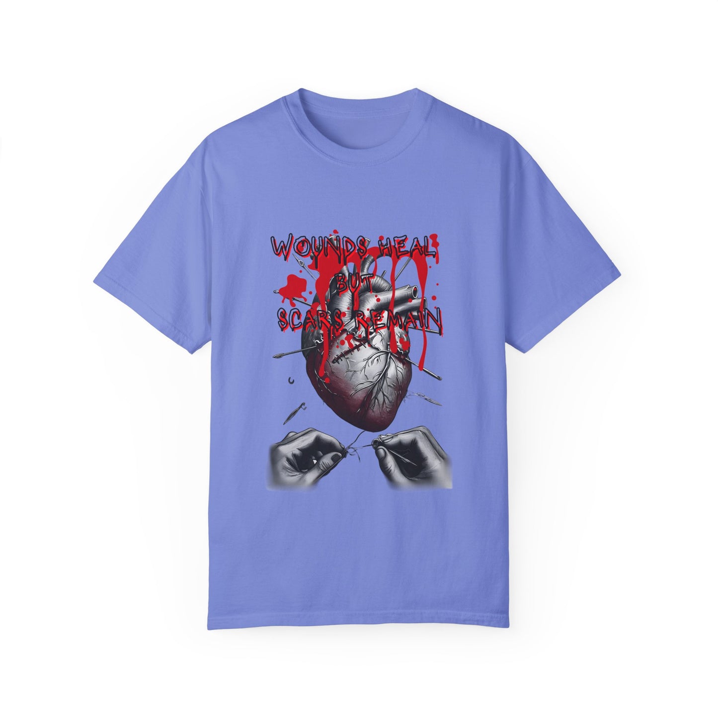 Wounds Heal but Scars Remain Graphic Tee – Symbolic Healing and Resilience Shirt