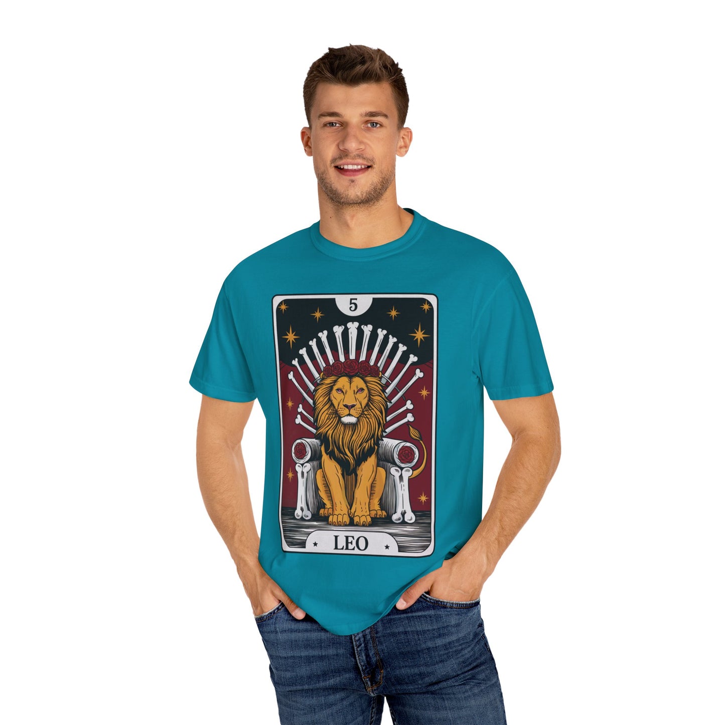 Leo Royalty Tarot Tee - Fierce Lion Zodiac Graphic T-Shirt