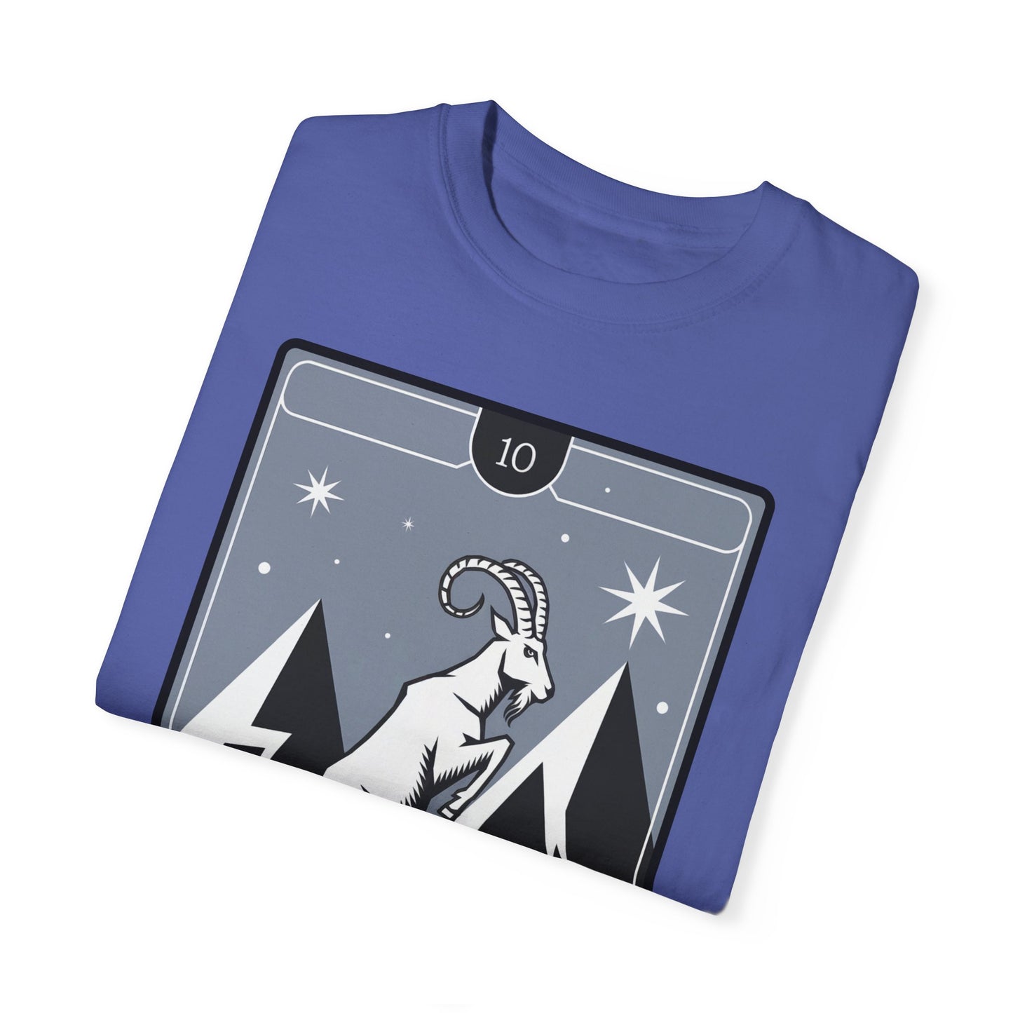 Capricorn Climb Tarot Tee - Determined Mountain Goat Zodiac Graphic T-Shirt