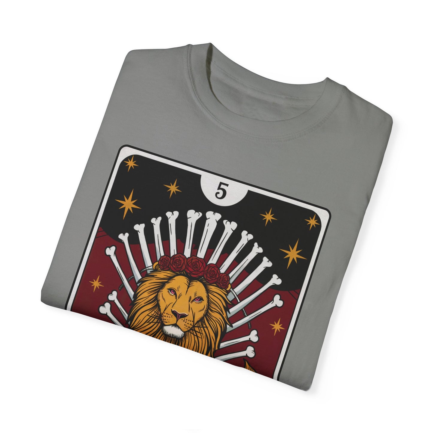 Leo Royalty Tarot Tee - Fierce Lion Zodiac Graphic T-Shirt