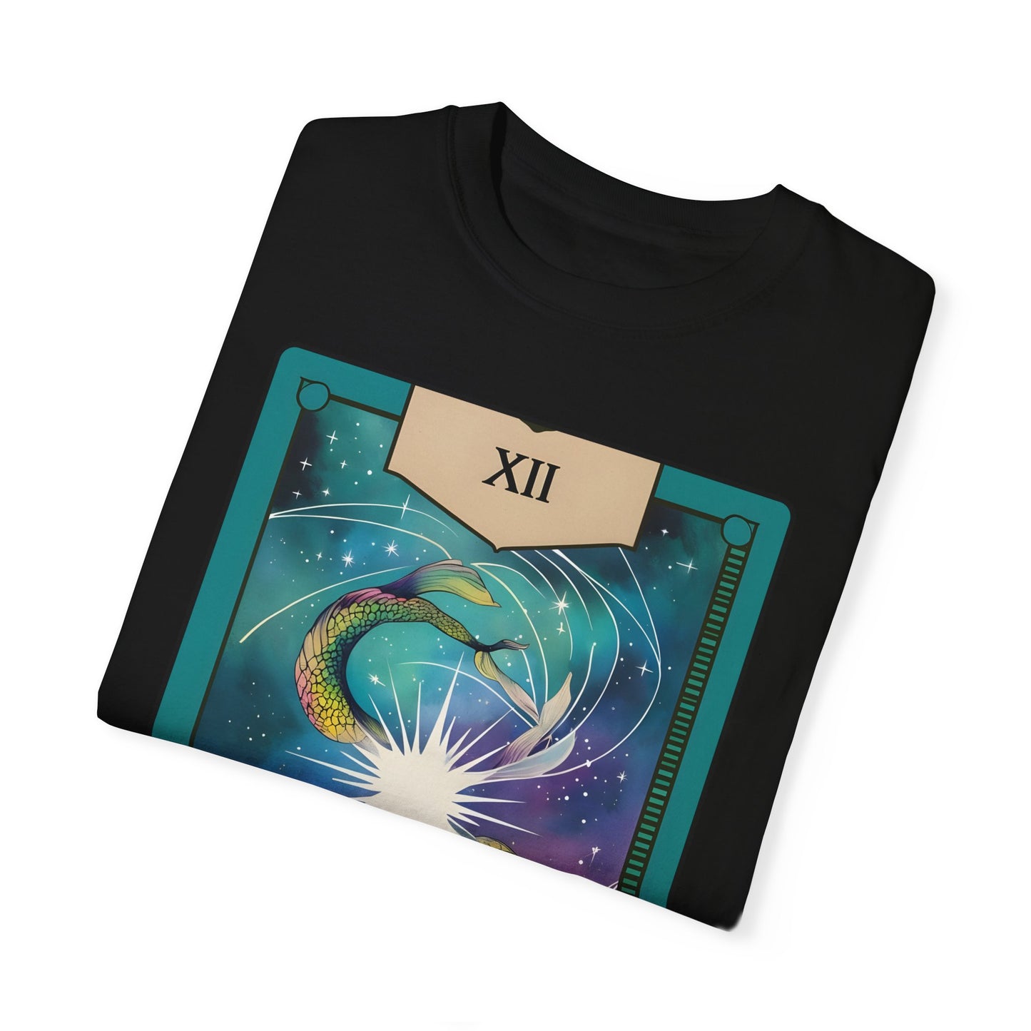 Pisces Dreamflow Tarot Tee - Cosmic Fish Zodiac Graphic T-Shirt