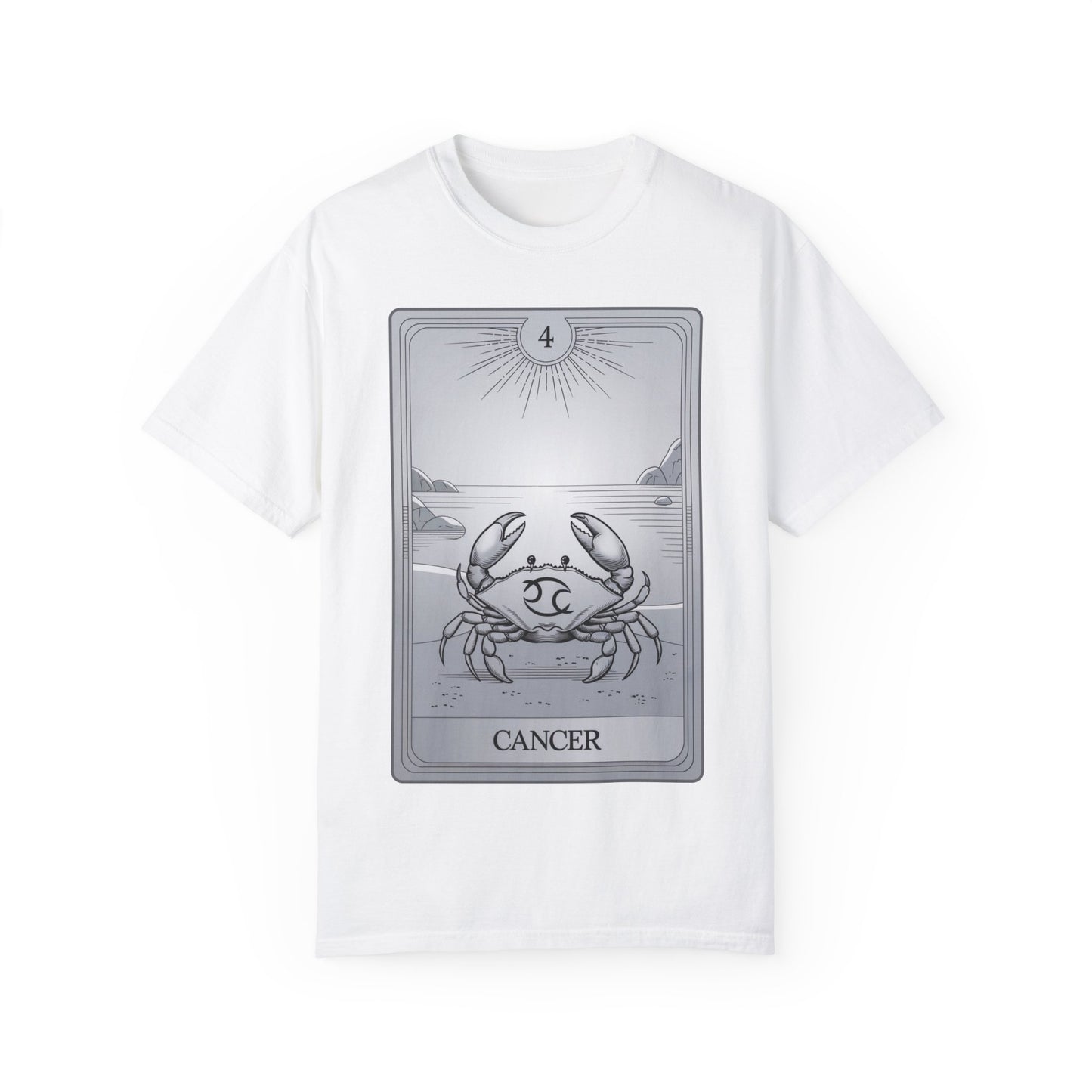 Cancerian Waves Tarot Tee - Mystical Crab Zodiac Graphic T-Shirt