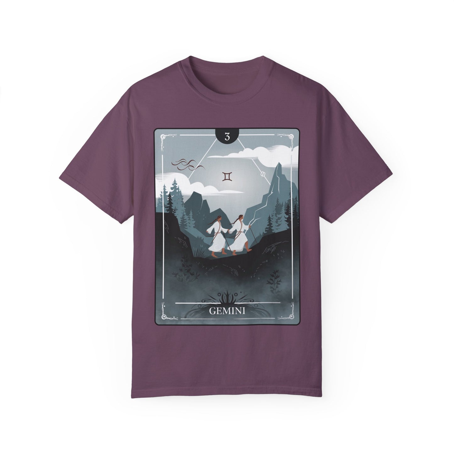 Gemini Zodiac Tarot T-Shirt – Duality in Motion