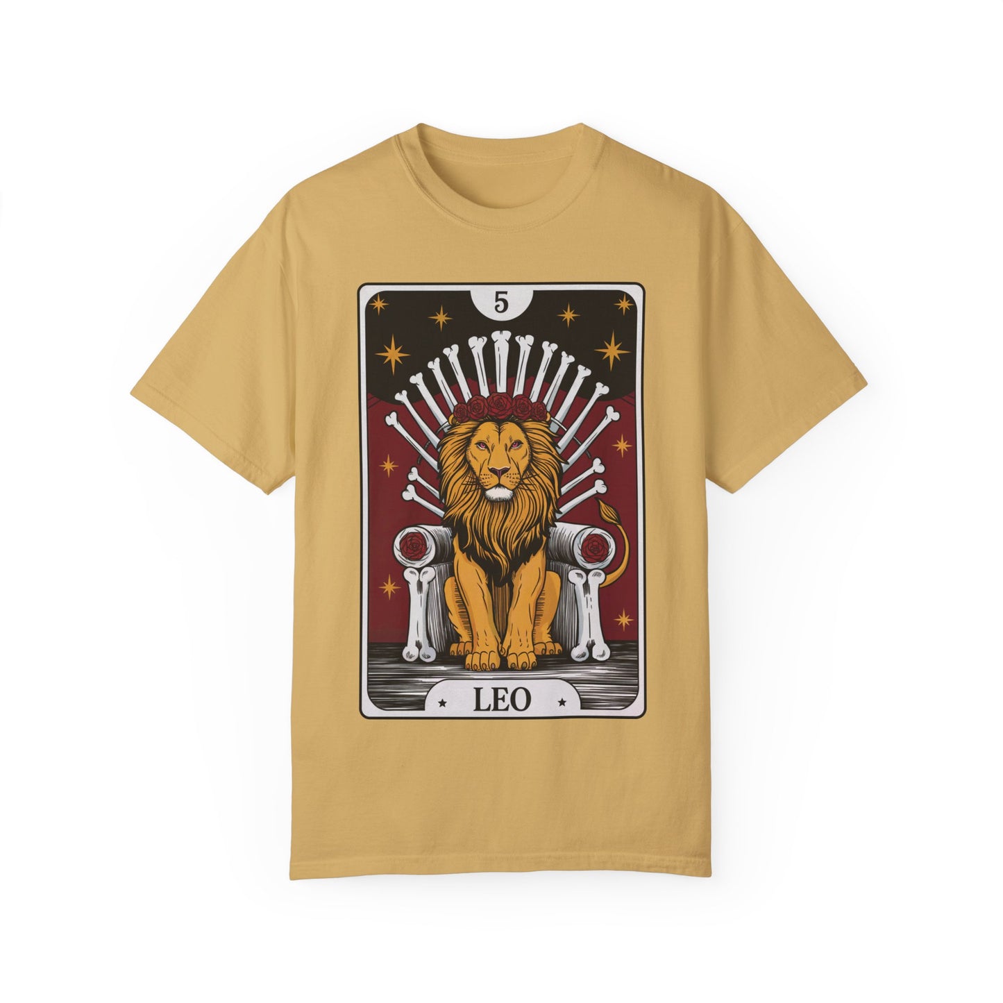 Leo Royalty Tarot Tee - Fierce Lion Zodiac Graphic T-Shirt