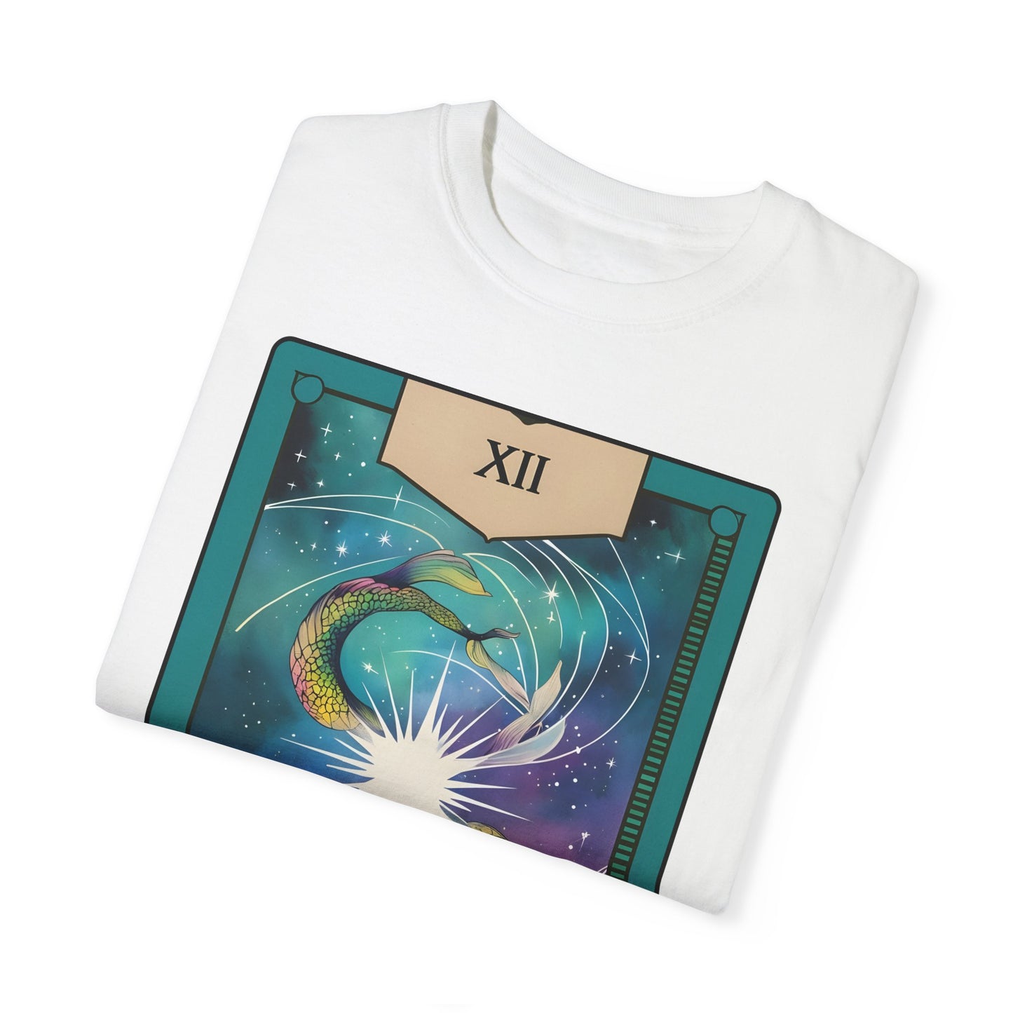 Pisces Dreamflow Tarot Tee - Cosmic Fish Zodiac Graphic T-Shirt