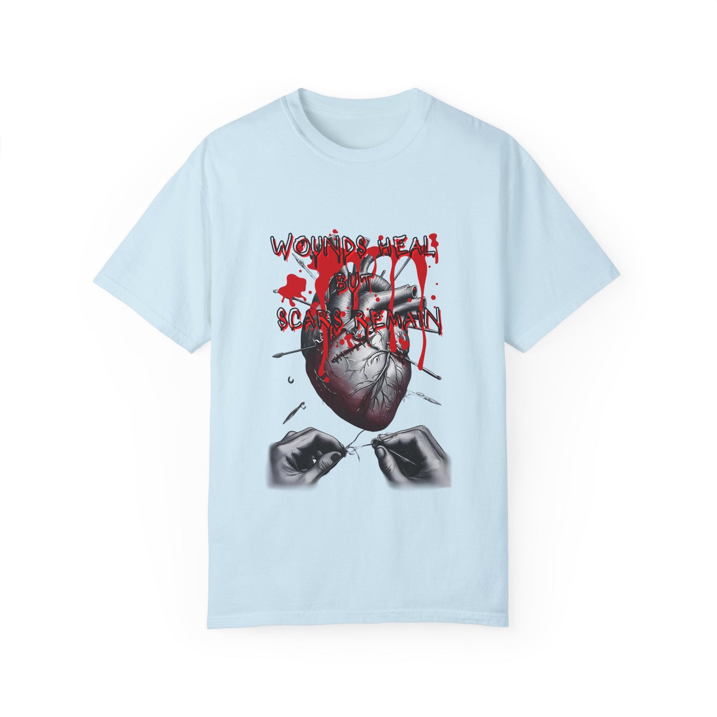 Wounds Heal but Scars Remain Graphic Tee – Symbolic Healing and Resilience Shirt