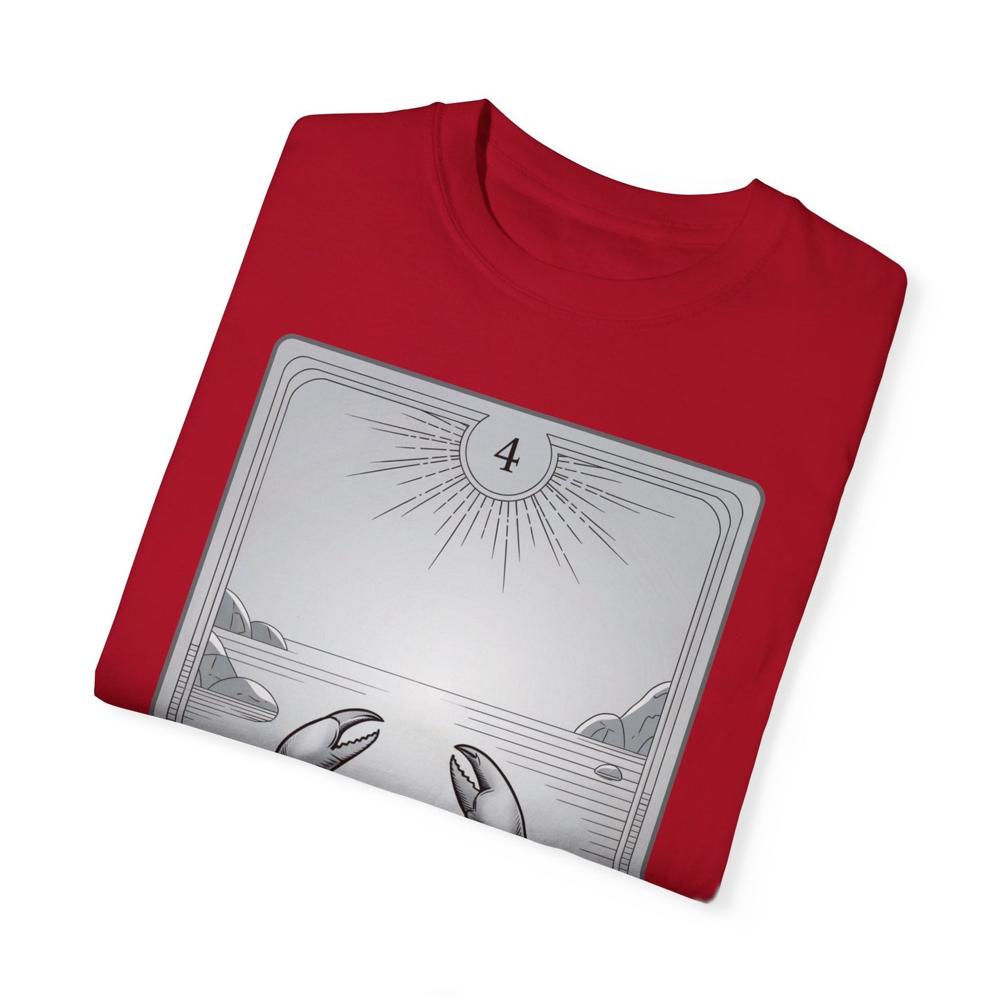 Cancerian Waves Tarot Tee - Mystical Crab Zodiac Graphic T-Shirt