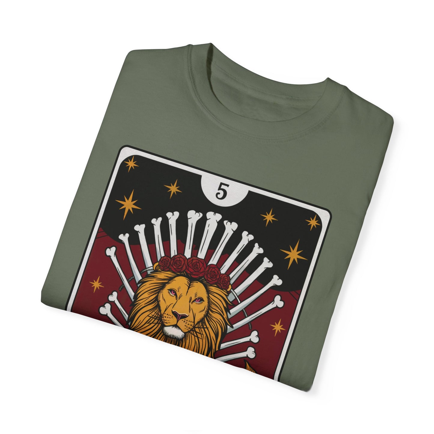 Leo Royalty Tarot Tee - Fierce Lion Zodiac Graphic T-Shirt