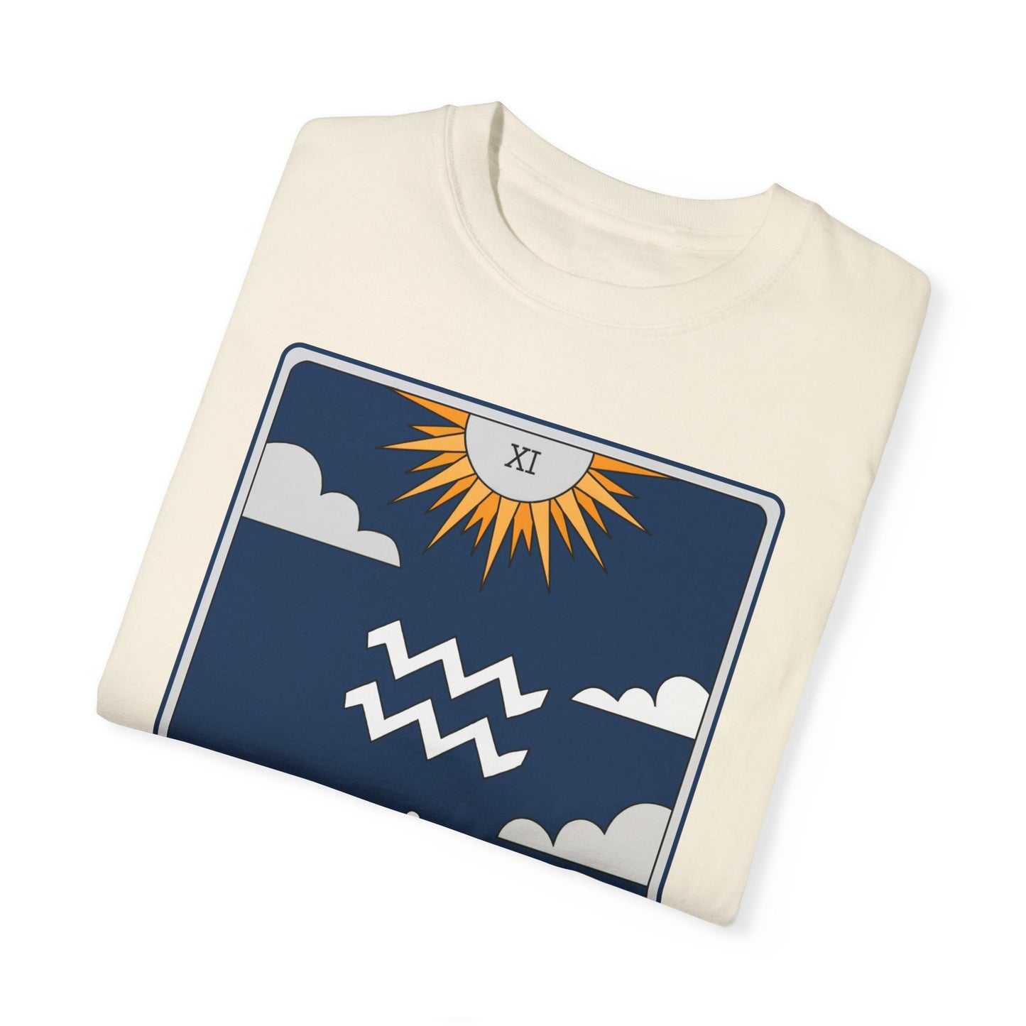 Aquarius Waves Tarot Tee - Innovative Water Bearer Zodiac Graphic T-Shirt