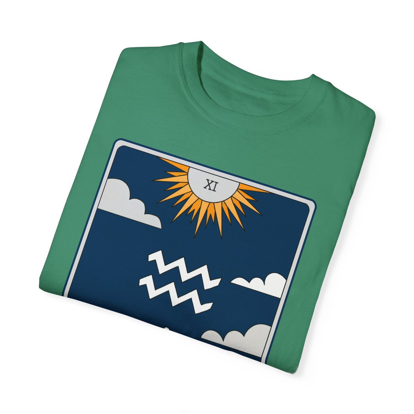 Aquarius Waves Tarot Tee - Innovative Water Bearer Zodiac Graphic T-Shirt