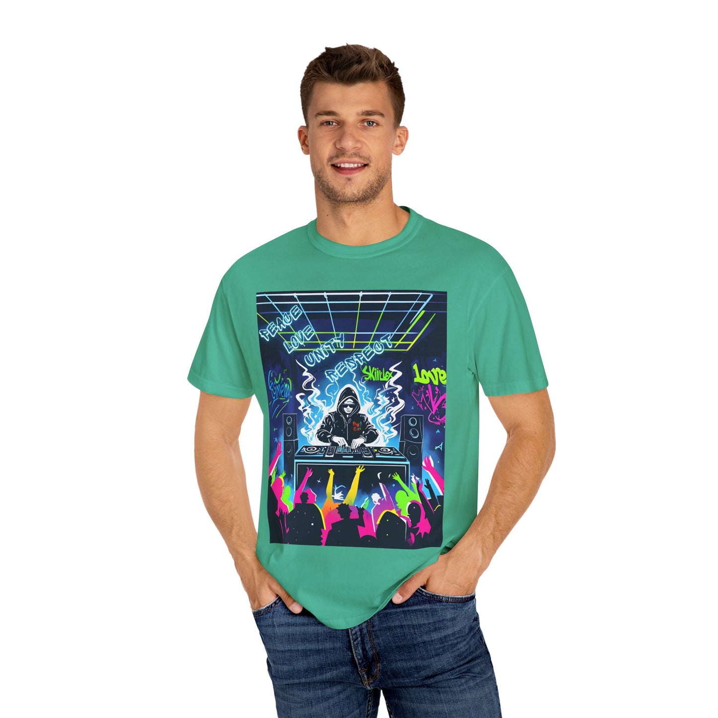 PLUR DJ Vibes Tee - Peace Love Unity Respect Rave Graphic T-Shirt