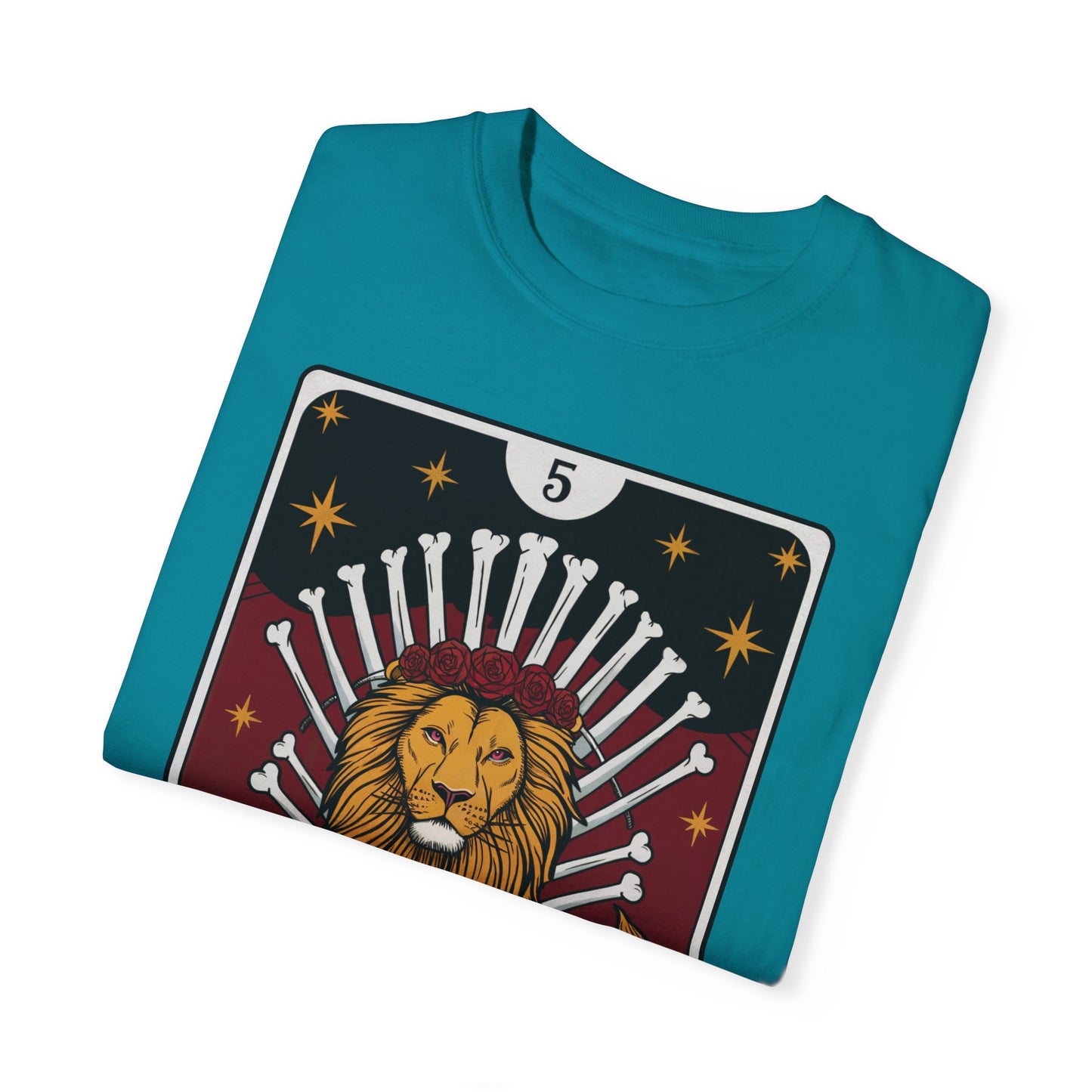 Leo Royalty Tarot Tee - Fierce Lion Zodiac Graphic T-Shirt