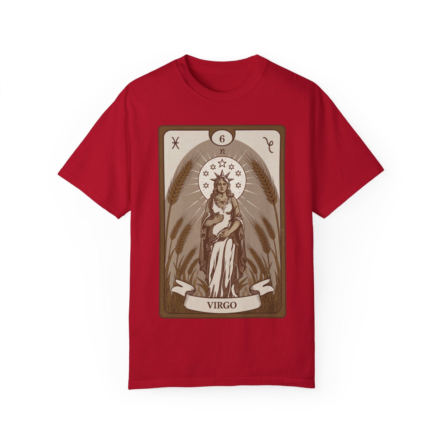 Virgo Grace Tarot Tee - Earthy Maiden Zodiac Graphic T-Shirt