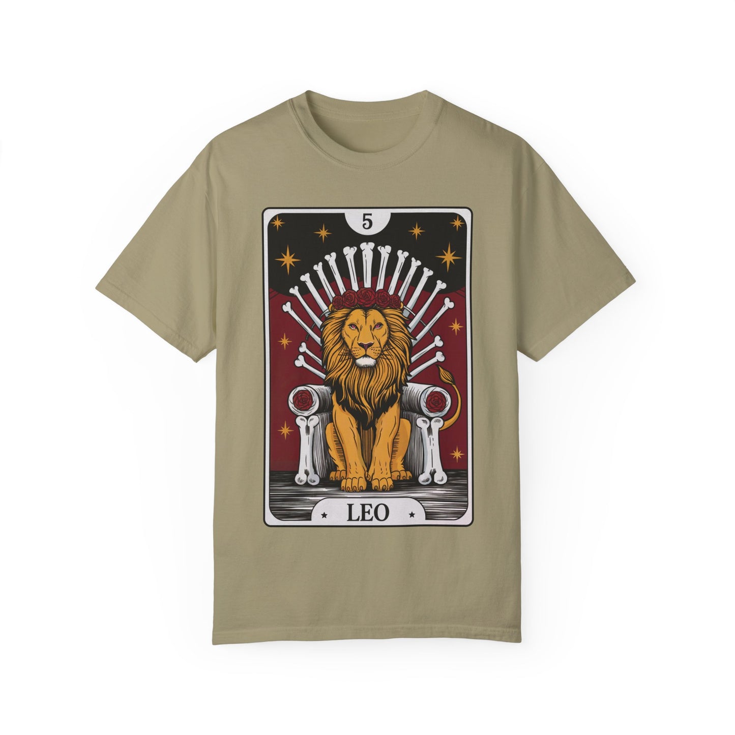 Leo Royalty Tarot Tee - Fierce Lion Zodiac Graphic T-Shirt