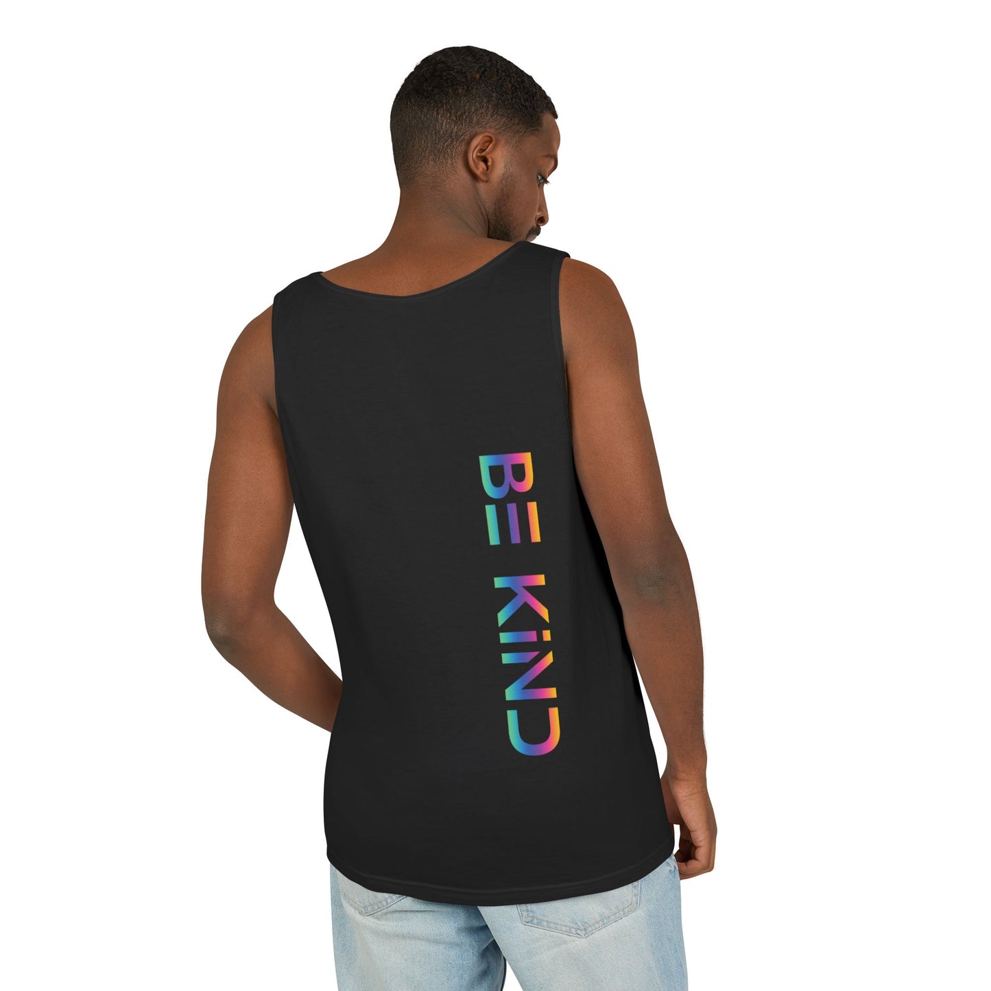 Be Kind Neon Tank Top - Front and Back Positivity Print