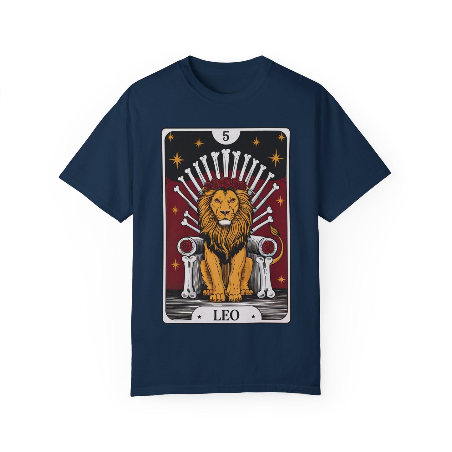 Leo Royalty Tarot Tee - Fierce Lion Zodiac Graphic T-Shirt