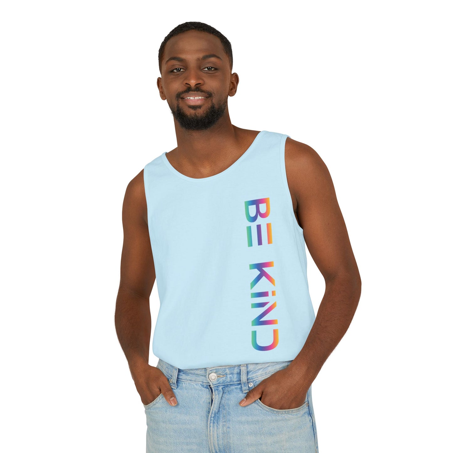 Be Kind Neon Tank Top - Front and Back Positivity Print