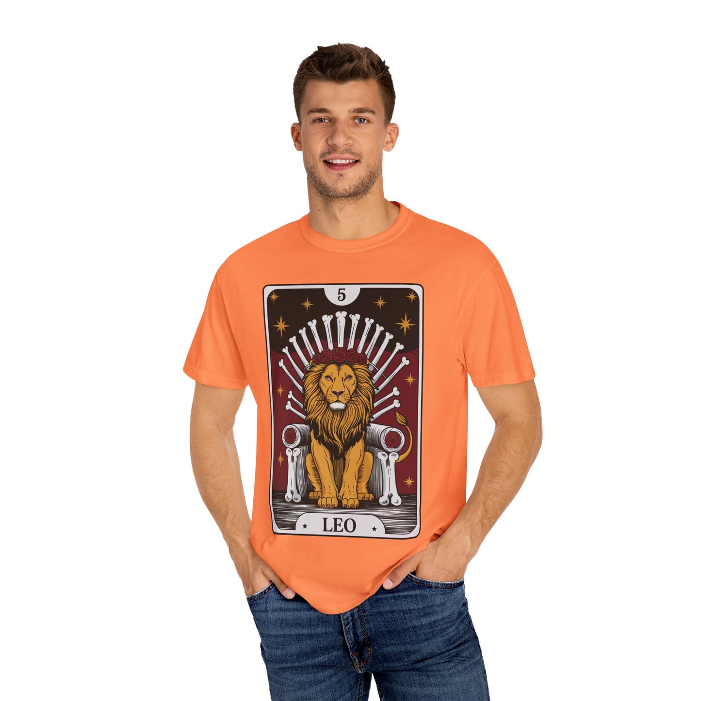 Leo Royalty Tarot Tee - Fierce Lion Zodiac Graphic T-Shirt