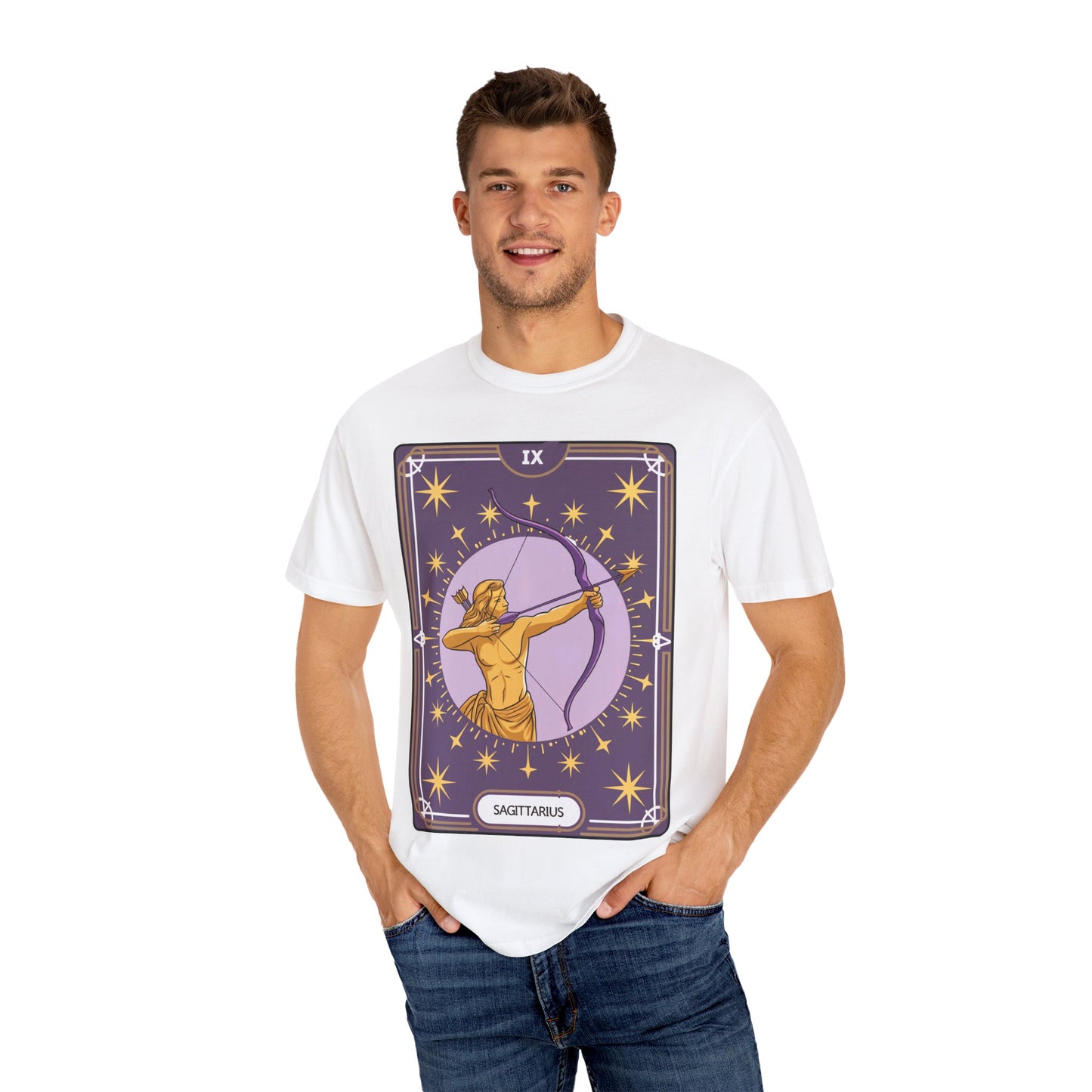 Sagittarius Archer Tarot Tee - Adventurous Centaur Zodiac Graphic T-Shirt