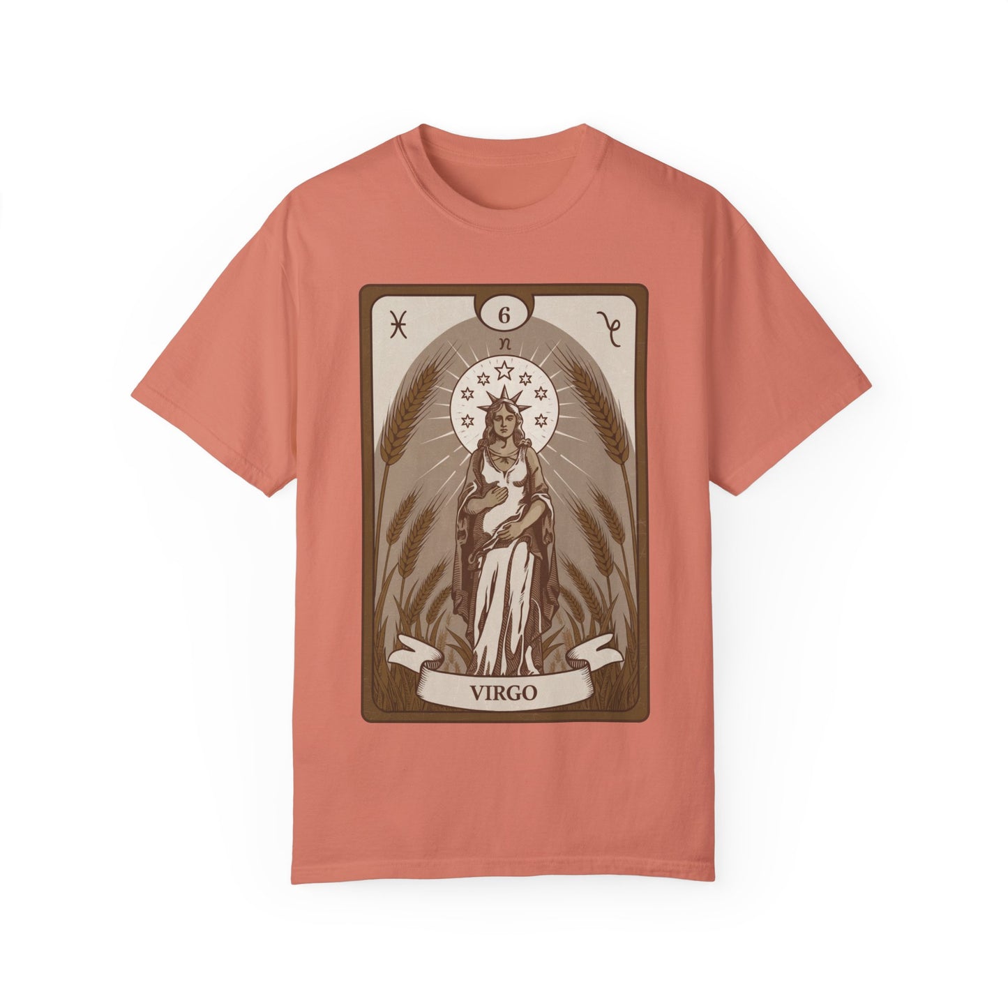 Virgo Grace Tarot Tee - Earthy Maiden Zodiac Graphic T-Shirt