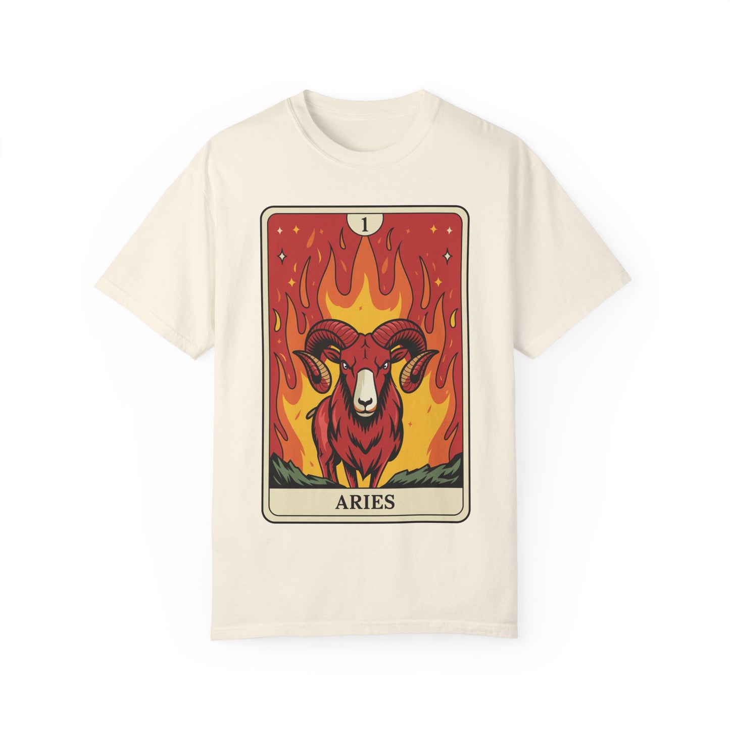 Aries Energy Tarot Tee - Bold Ram Zodiac Graphic T-Shirt