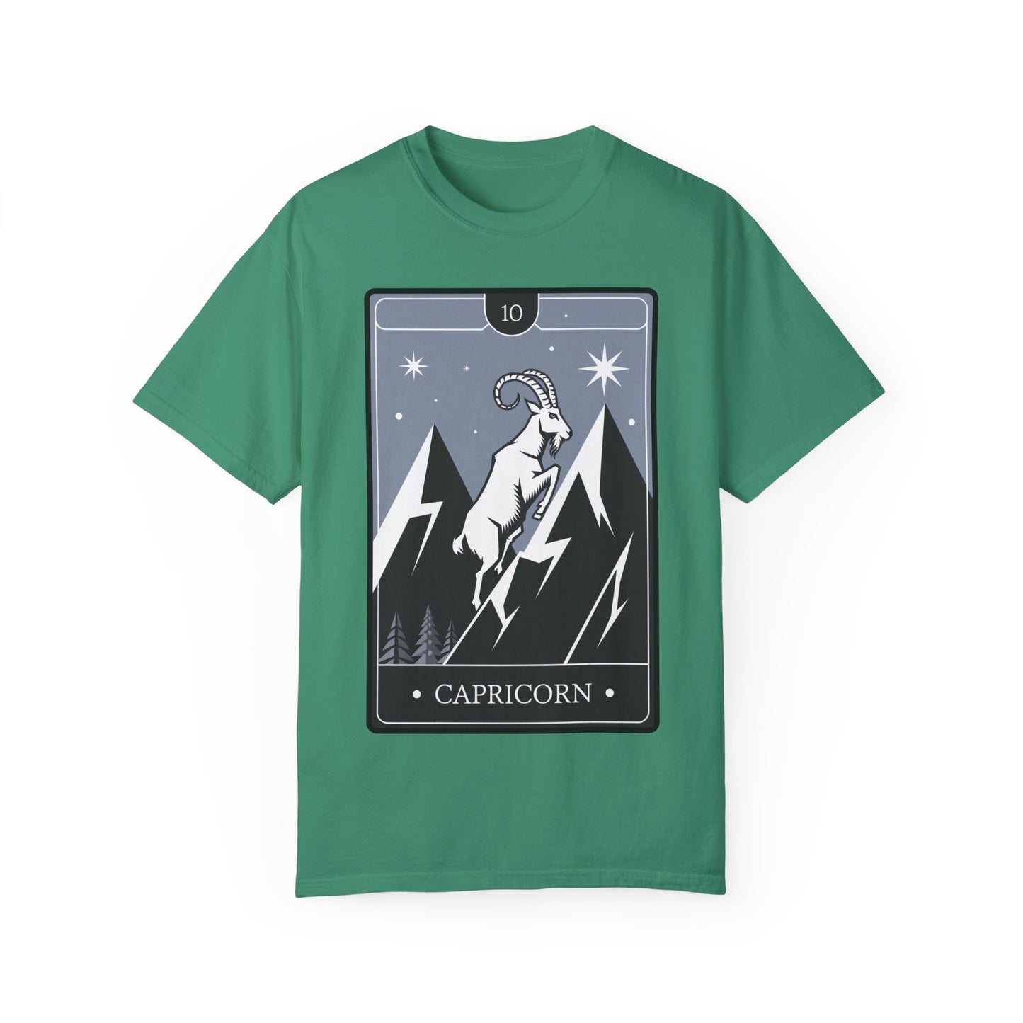 Capricorn Climb Tarot Tee - Determined Mountain Goat Zodiac Graphic T-Shirt