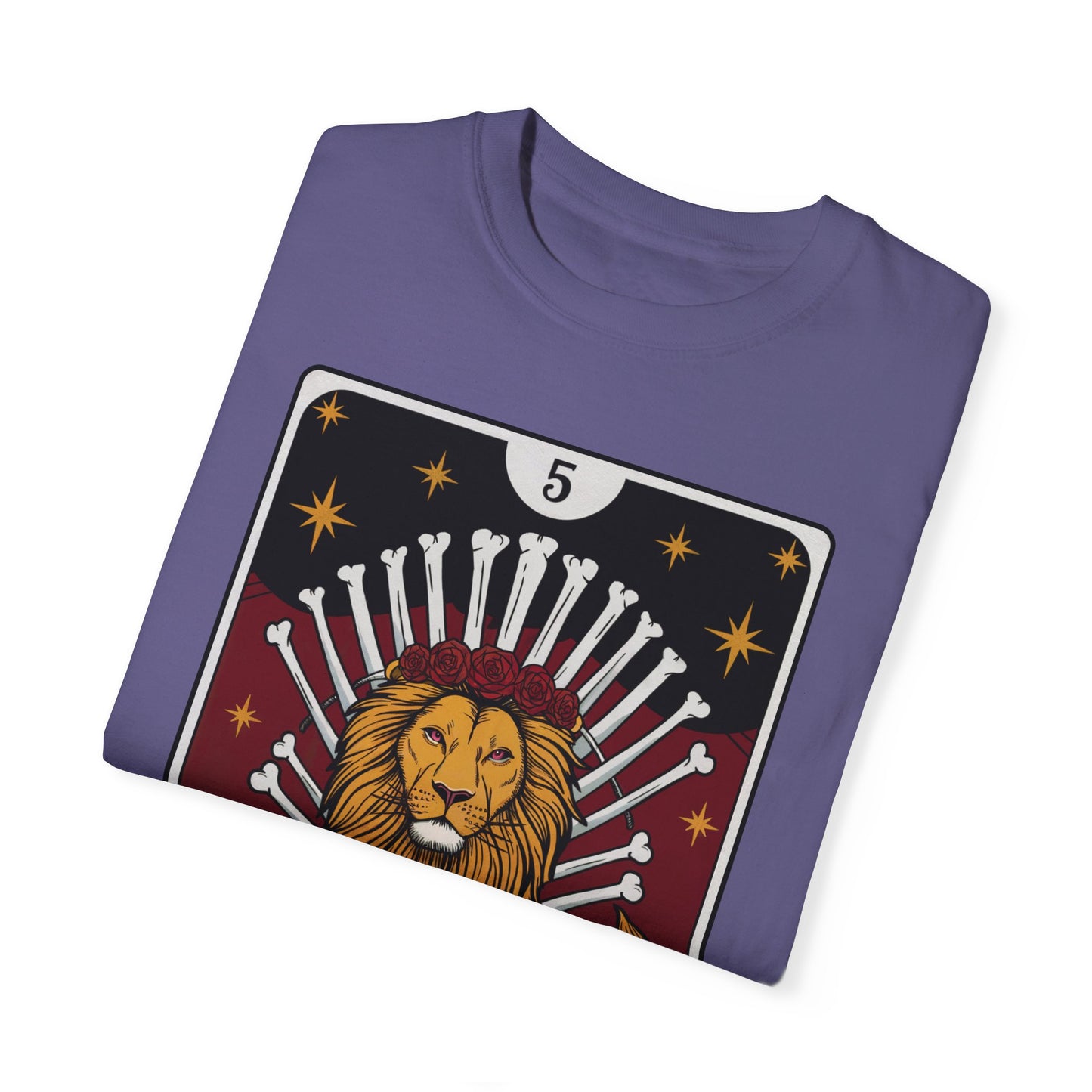 Leo Royalty Tarot Tee - Fierce Lion Zodiac Graphic T-Shirt