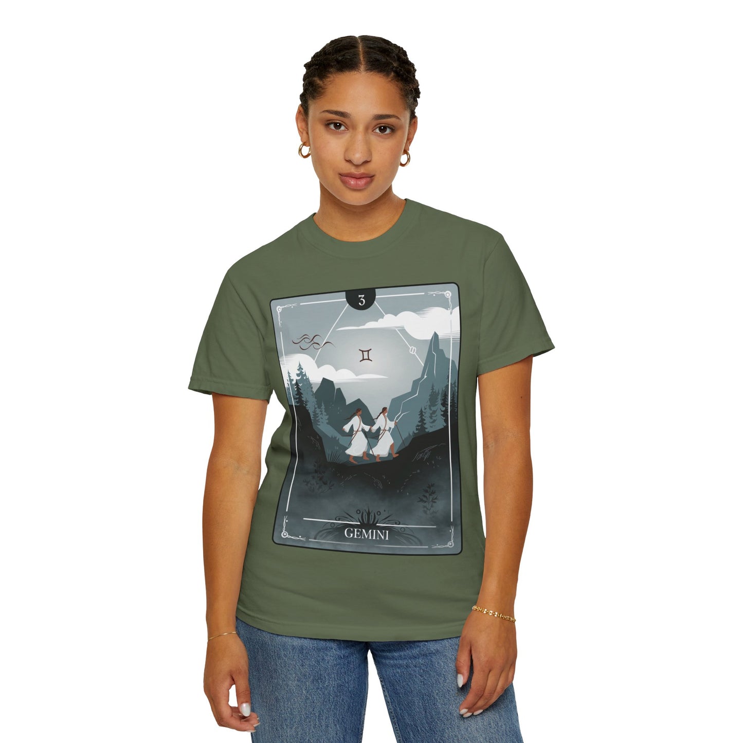 Gemini Zodiac Tarot T-Shirt – Duality in Motion