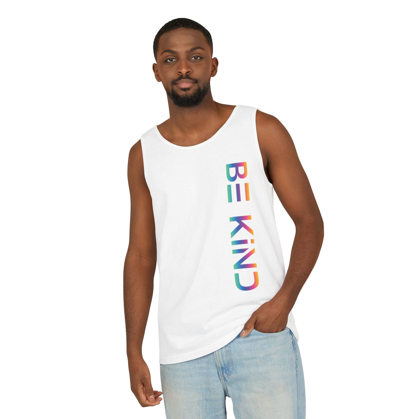 Be Kind Neon Tank Top - Front and Back Positivity Print