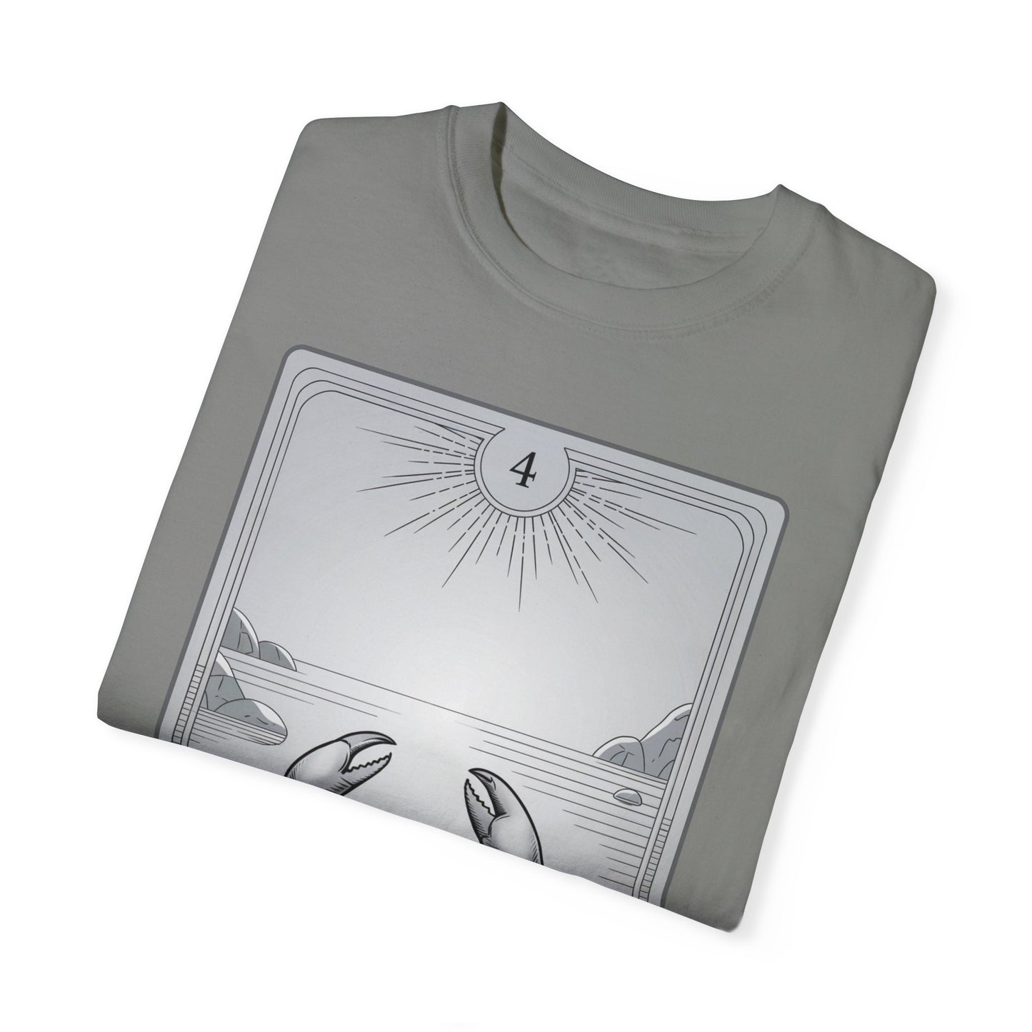 Cancerian Waves Tarot Tee - Mystical Crab Zodiac Graphic T-Shirt