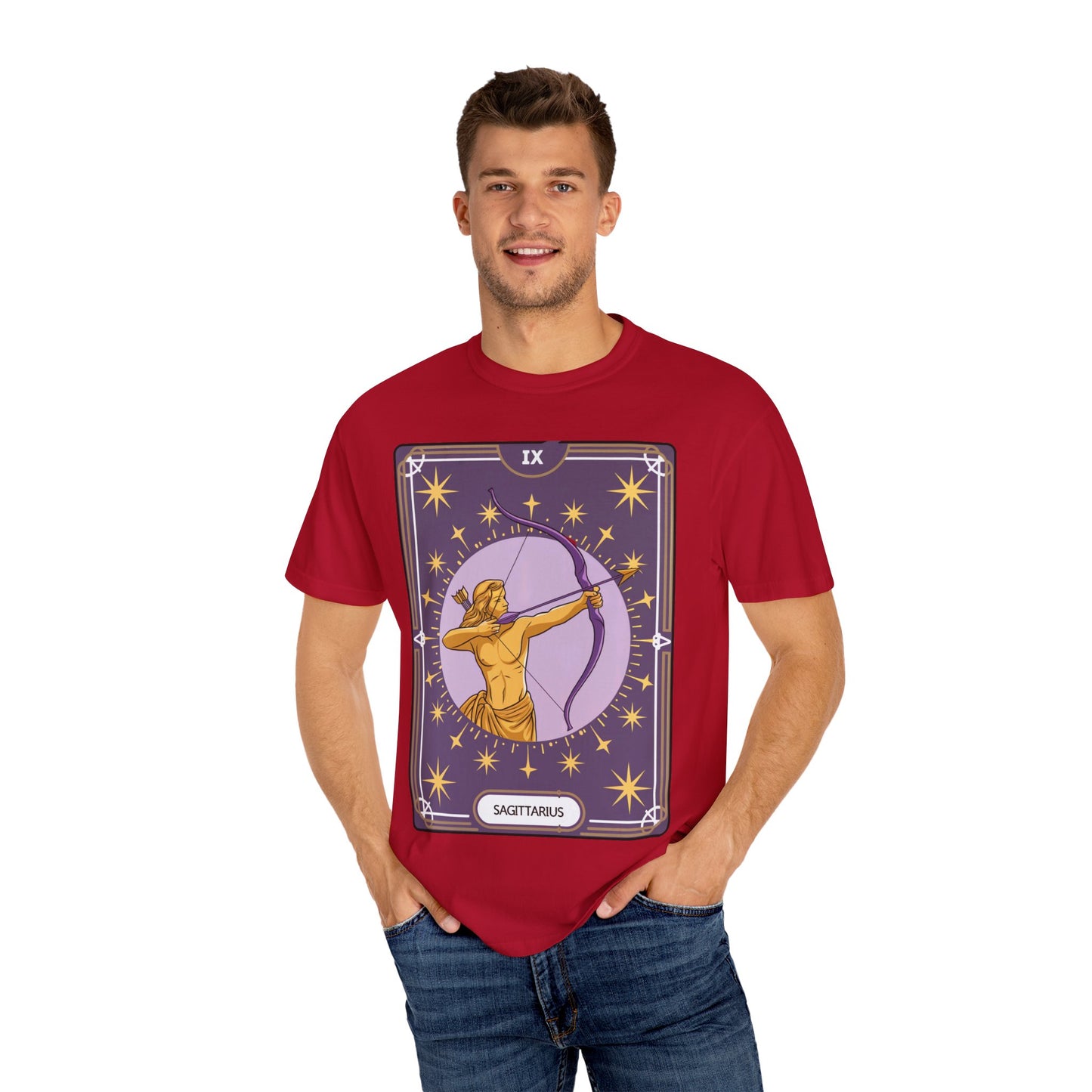 Sagittarius Archer Tarot Tee - Adventurous Centaur Zodiac Graphic T-Shirt