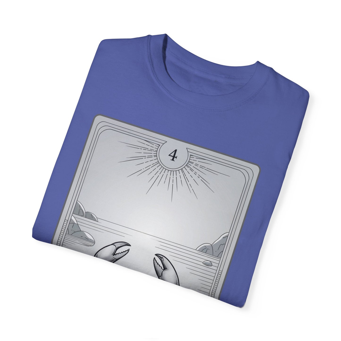 Cancerian Waves Tarot Tee - Mystical Crab Zodiac Graphic T-Shirt