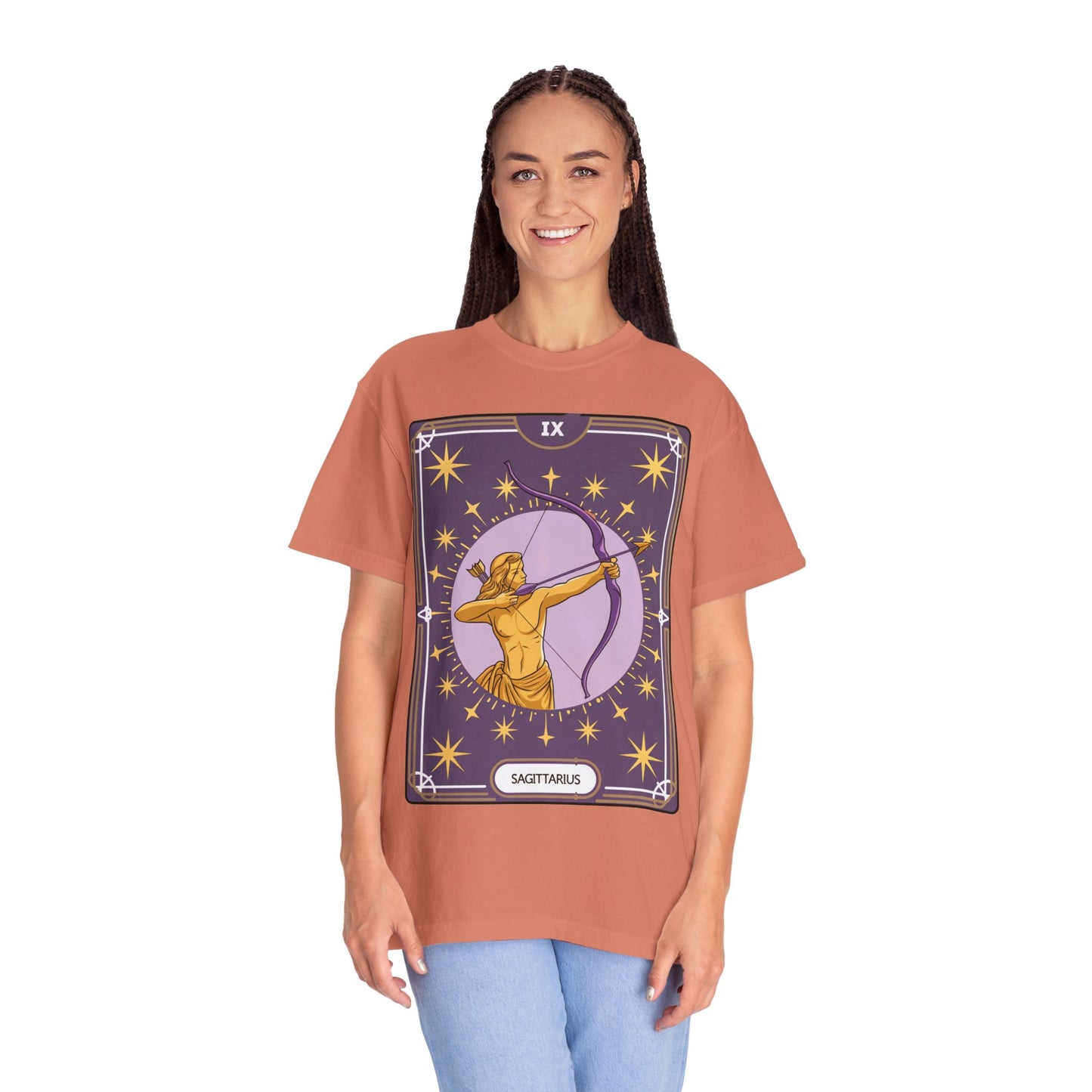 Sagittarius Archer Tarot Tee - Adventurous Centaur Zodiac Graphic T-Shirt