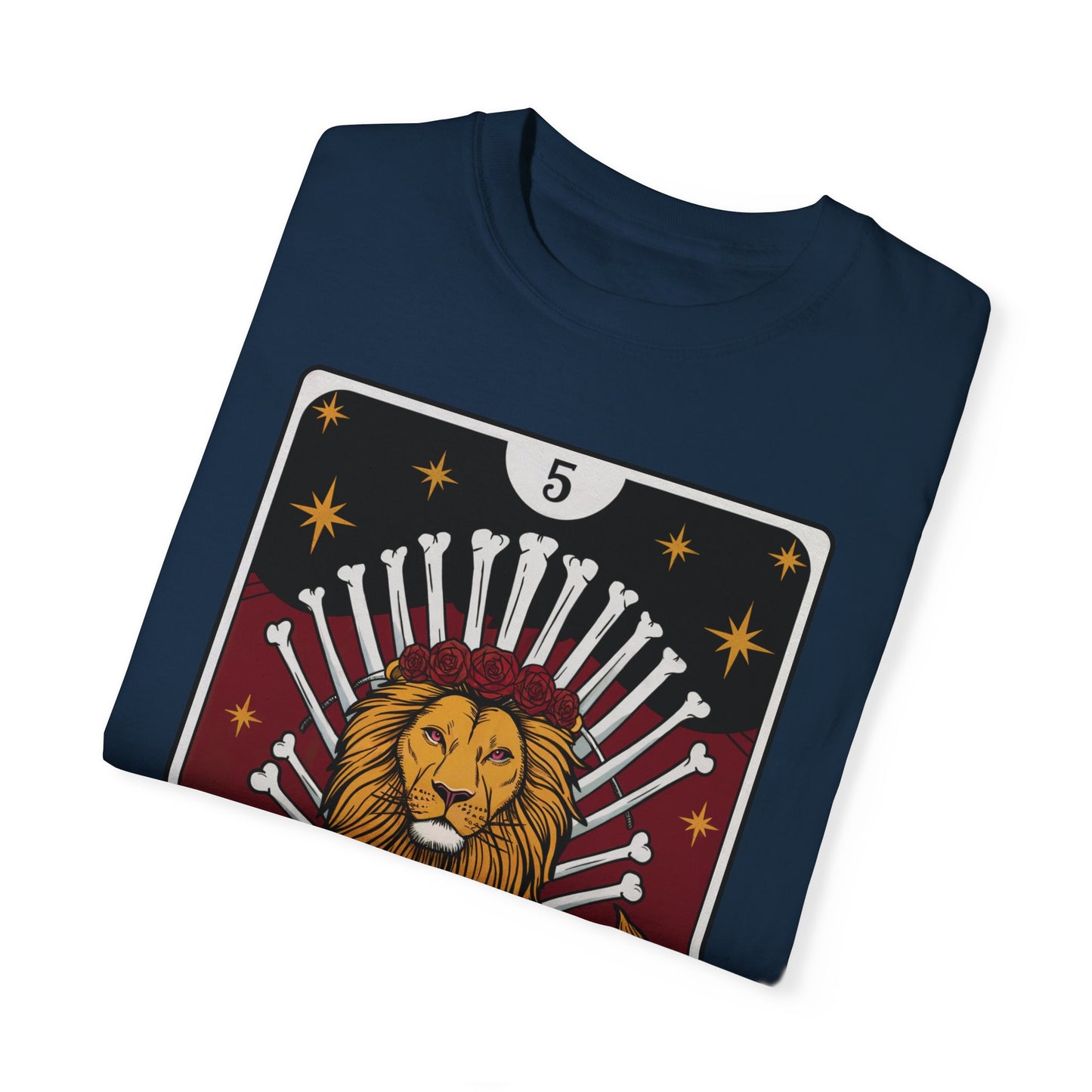 Leo Royalty Tarot Tee - Fierce Lion Zodiac Graphic T-Shirt