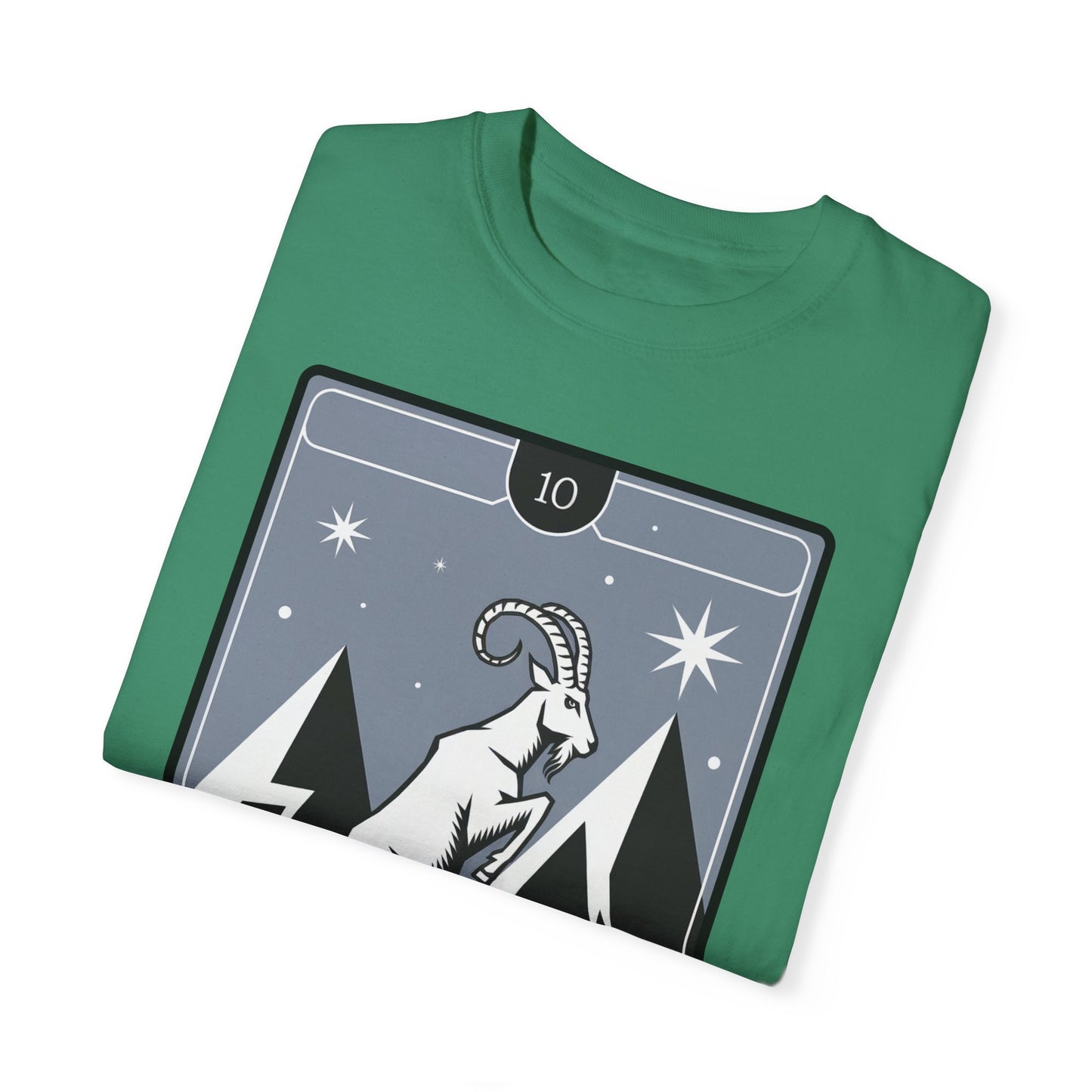 Capricorn Climb Tarot Tee - Determined Mountain Goat Zodiac Graphic T-Shirt