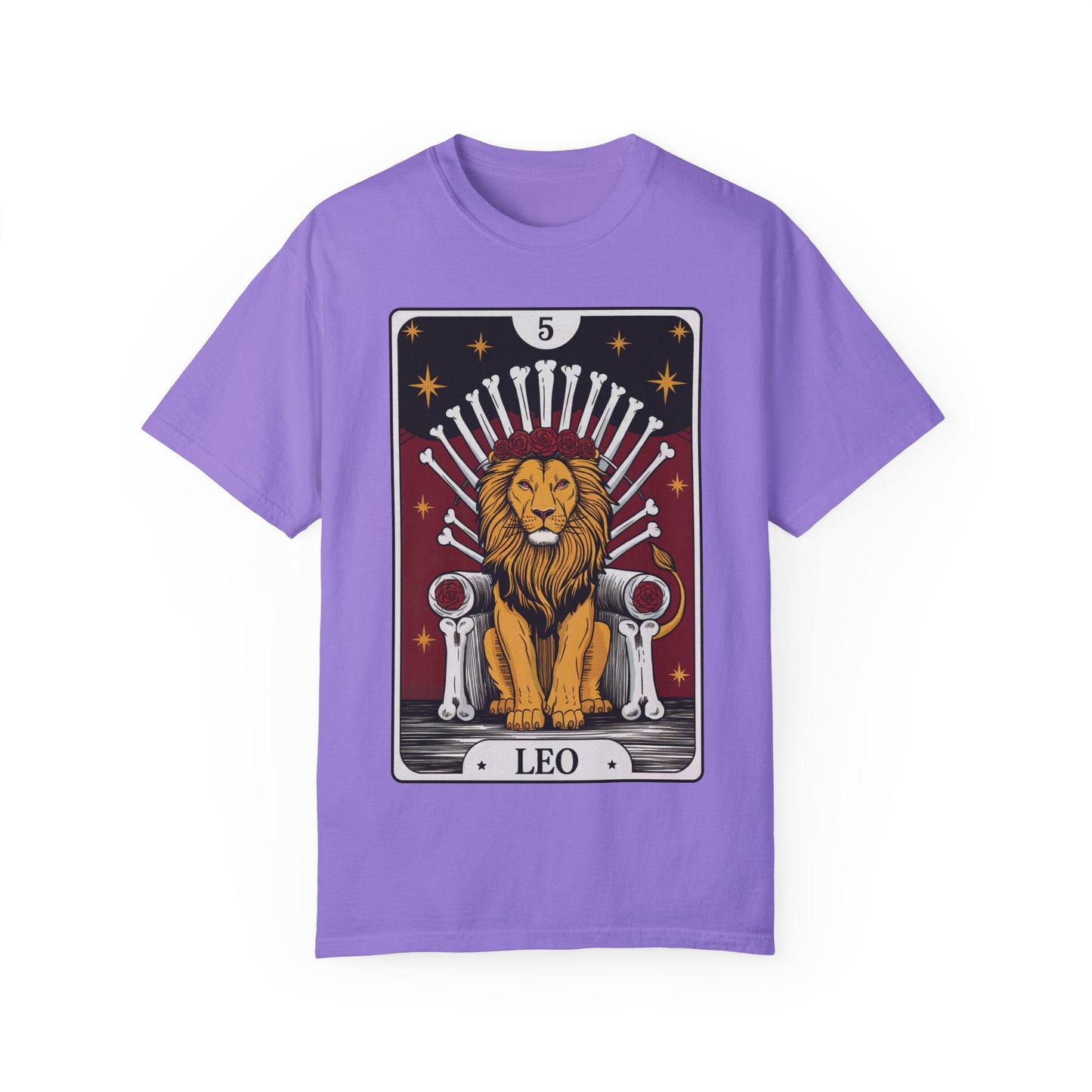 Leo Royalty Tarot Tee - Fierce Lion Zodiac Graphic T-Shirt