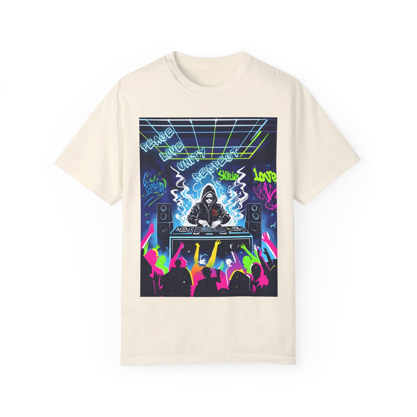 PLUR DJ Vibes Tee - Peace Love Unity Respect Rave Graphic T-Shirt