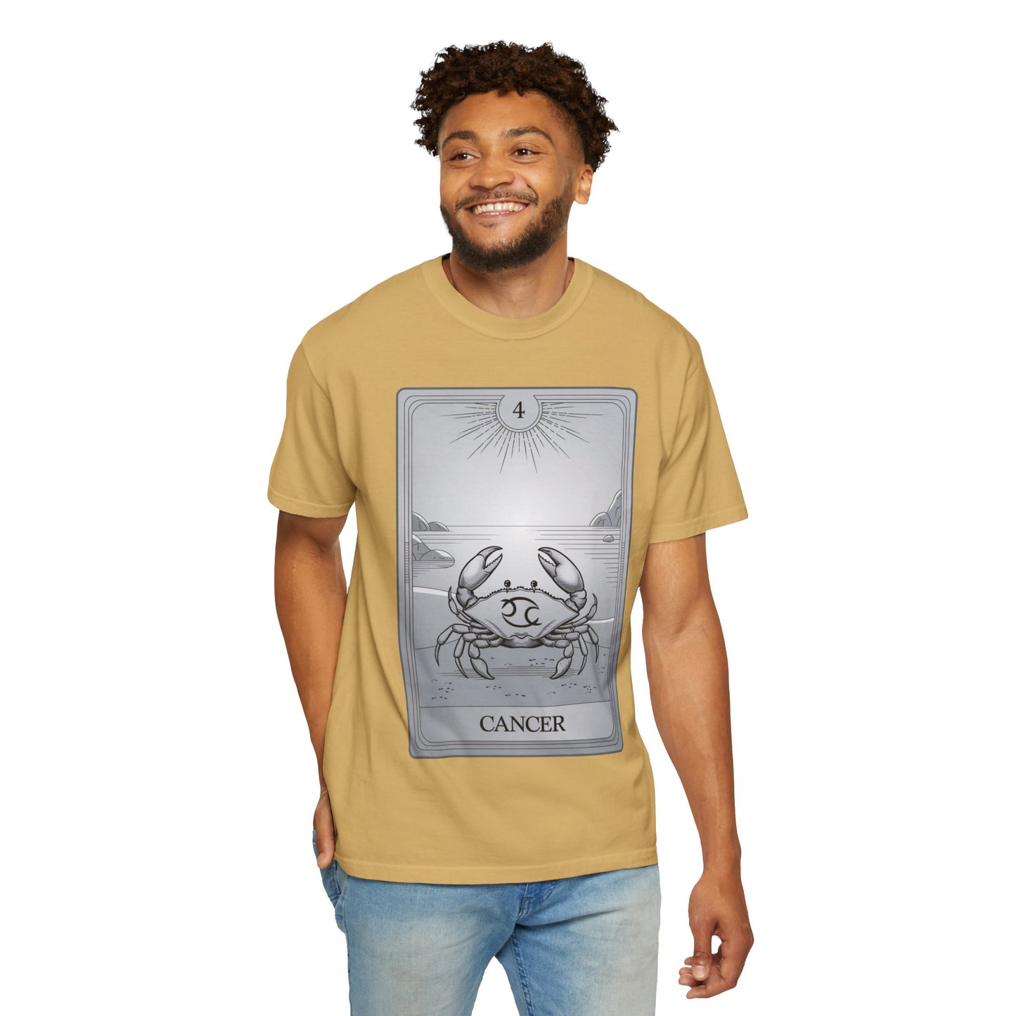 Cancerian Waves Tarot Tee - Mystical Crab Zodiac Graphic T-Shirt