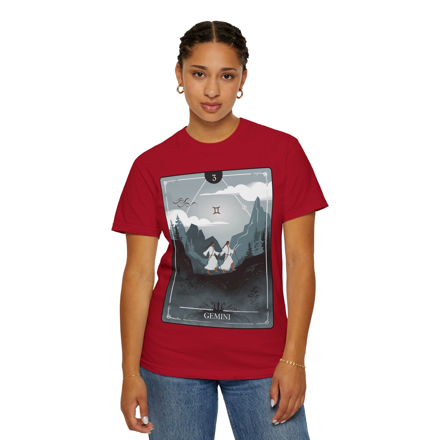 Gemini Zodiac Tarot T-Shirt – Duality in Motion