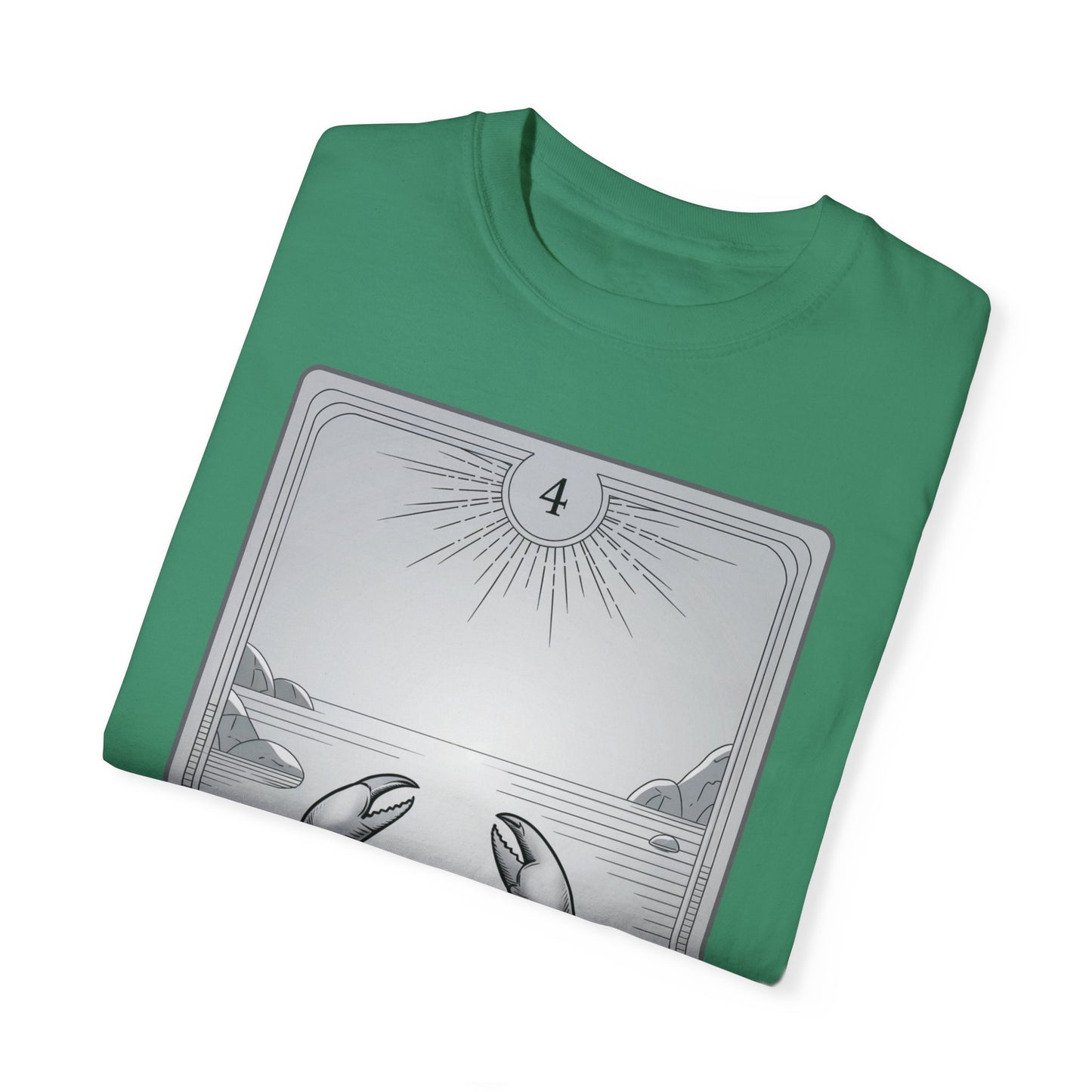 Cancerian Waves Tarot Tee - Mystical Crab Zodiac Graphic T-Shirt