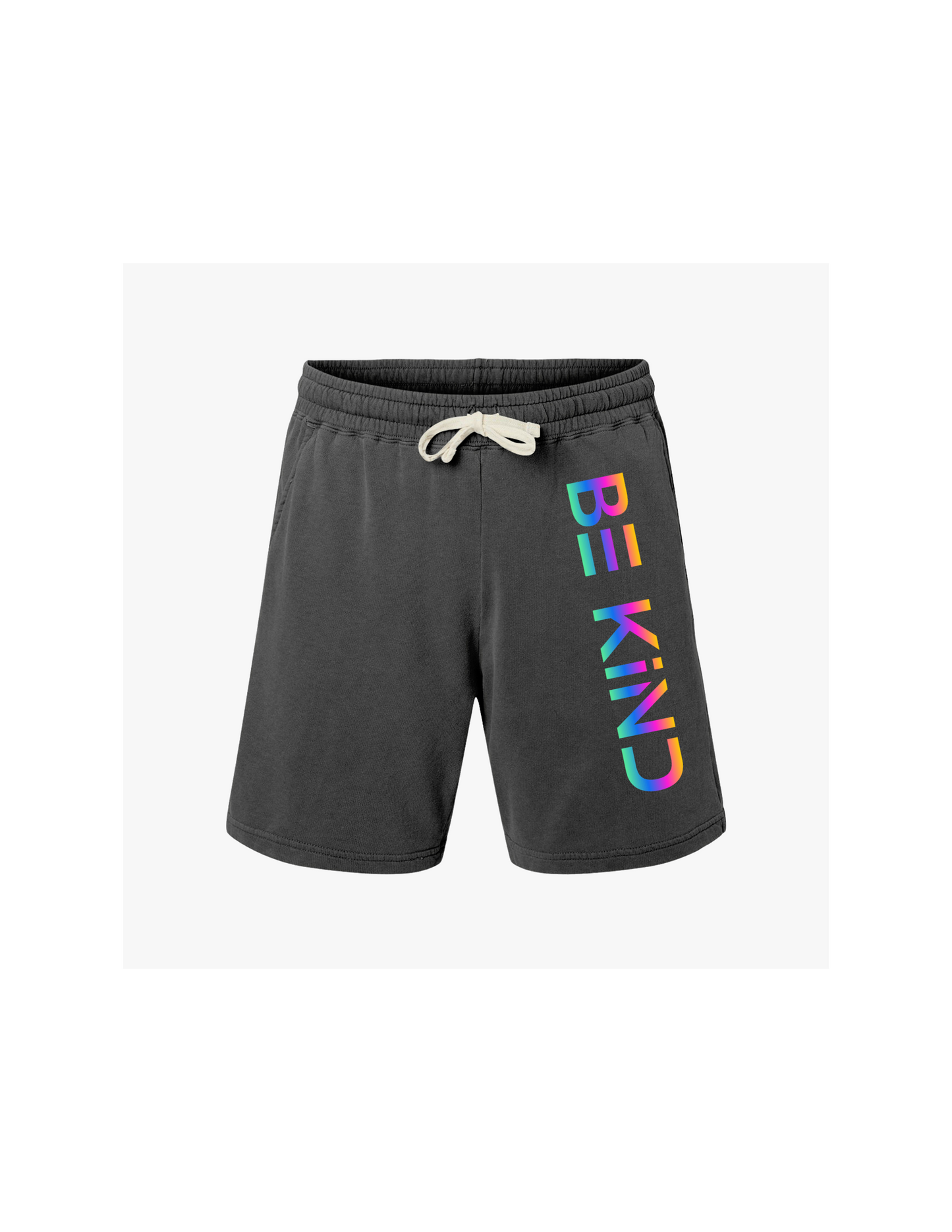 Be Kind Neon Lettered Shorts - Positive Vibes Comfort Fit